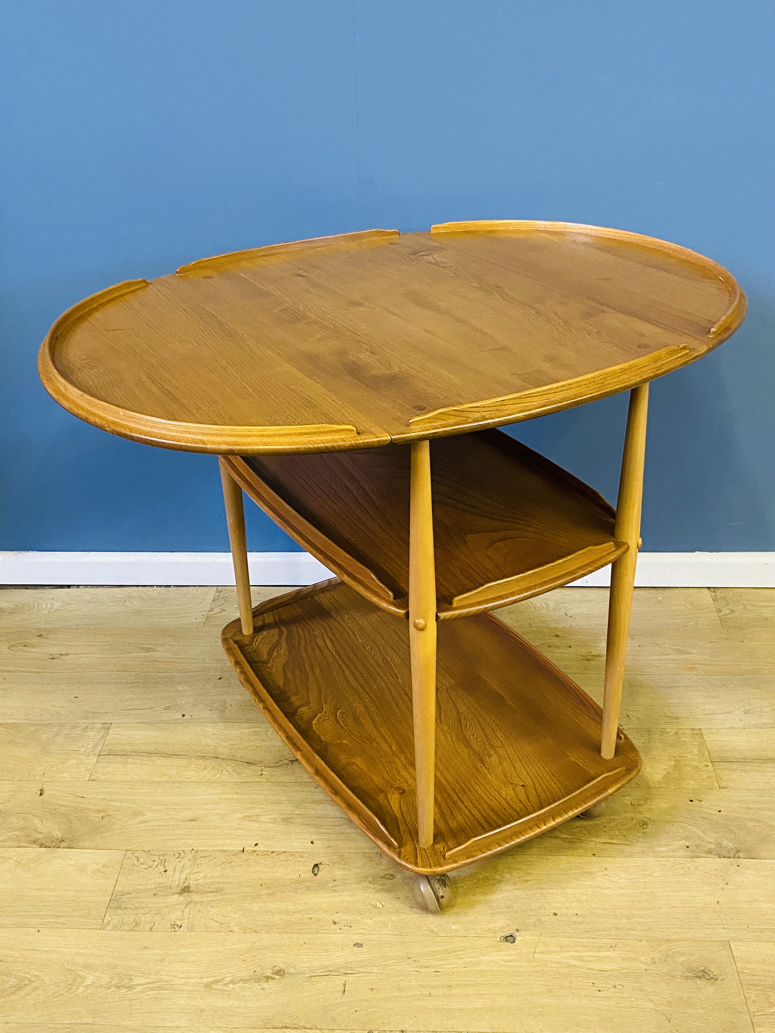 Ercol style three tier serving trolley - Image 7 of 7