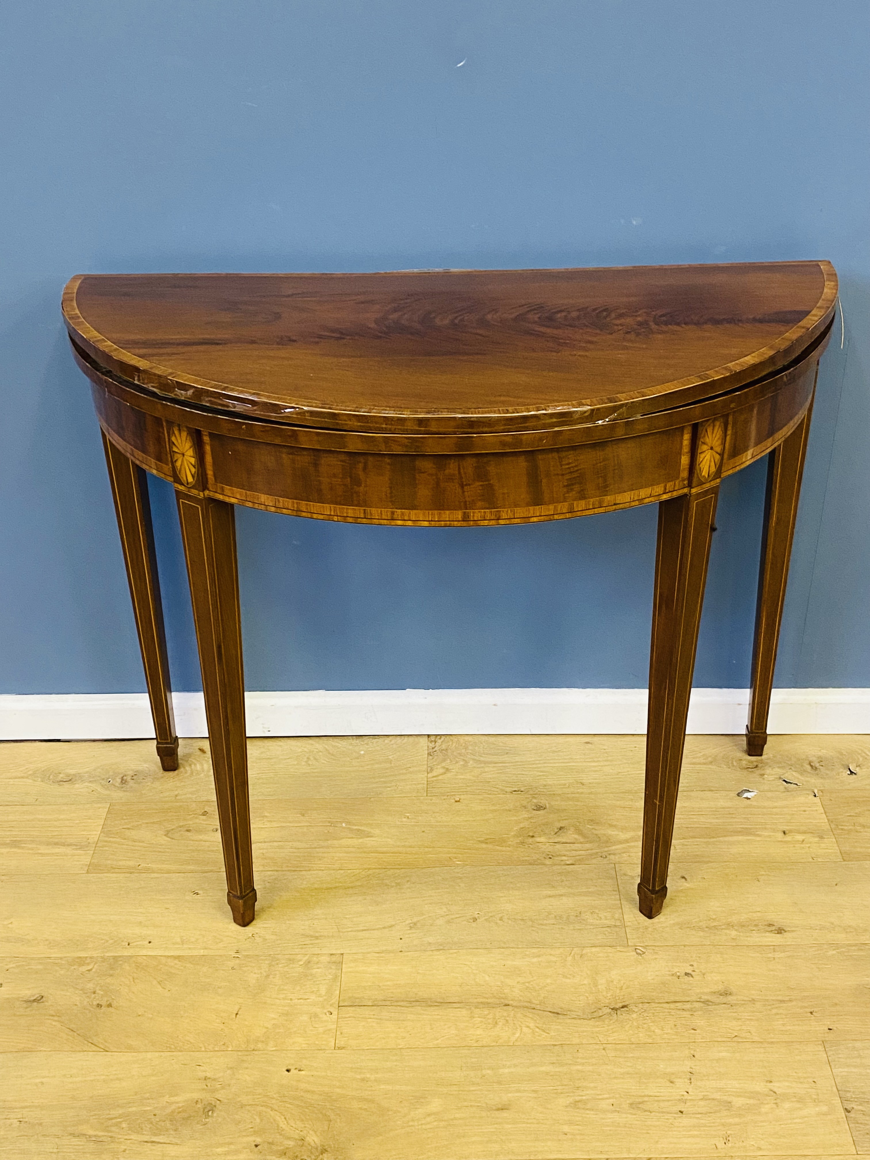 Georgian mahogany demi lune card table