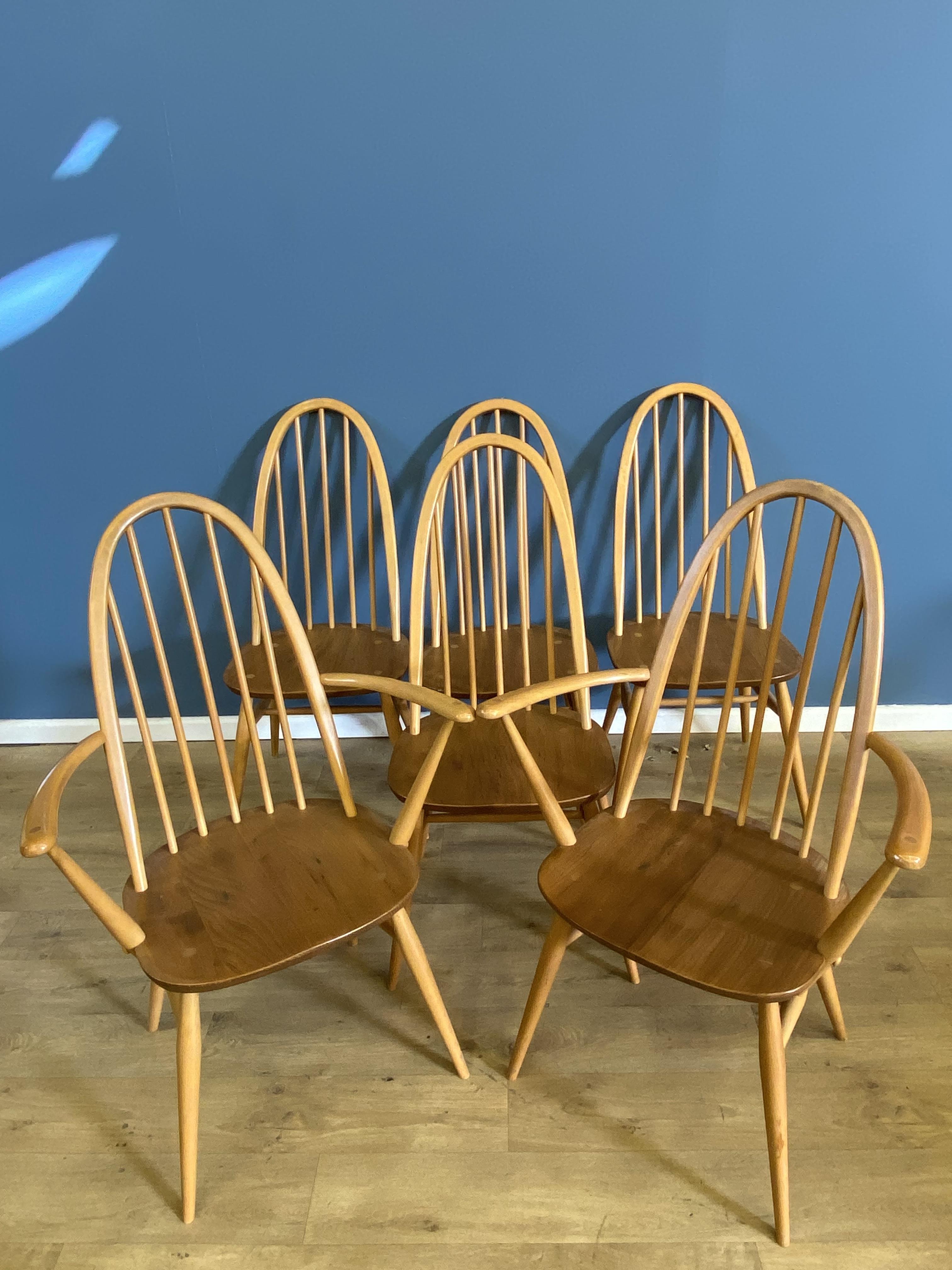 Set of six Ercol dining chairs - Image 4 of 9