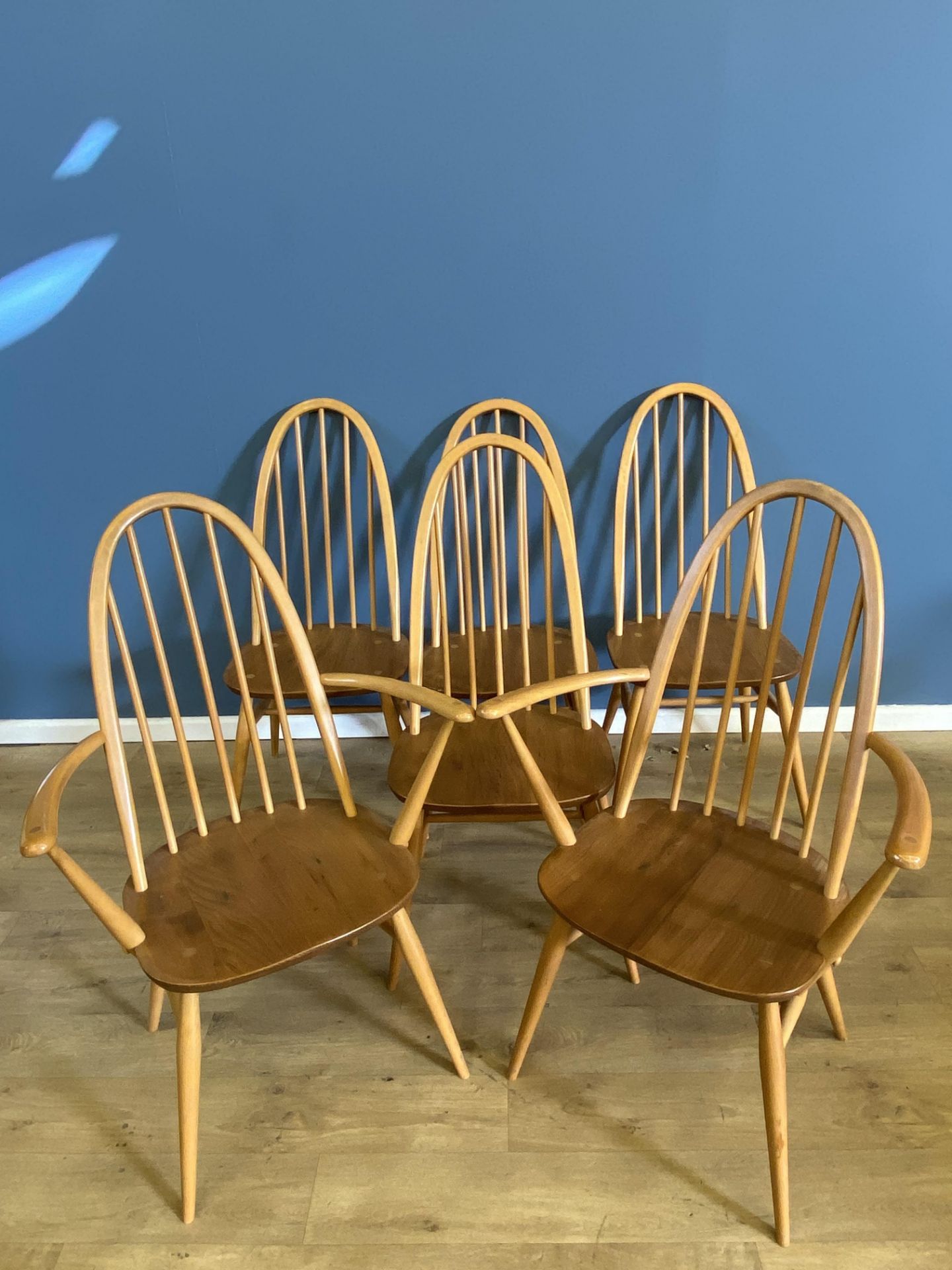 Set of six Ercol dining chairs - Image 4 of 9