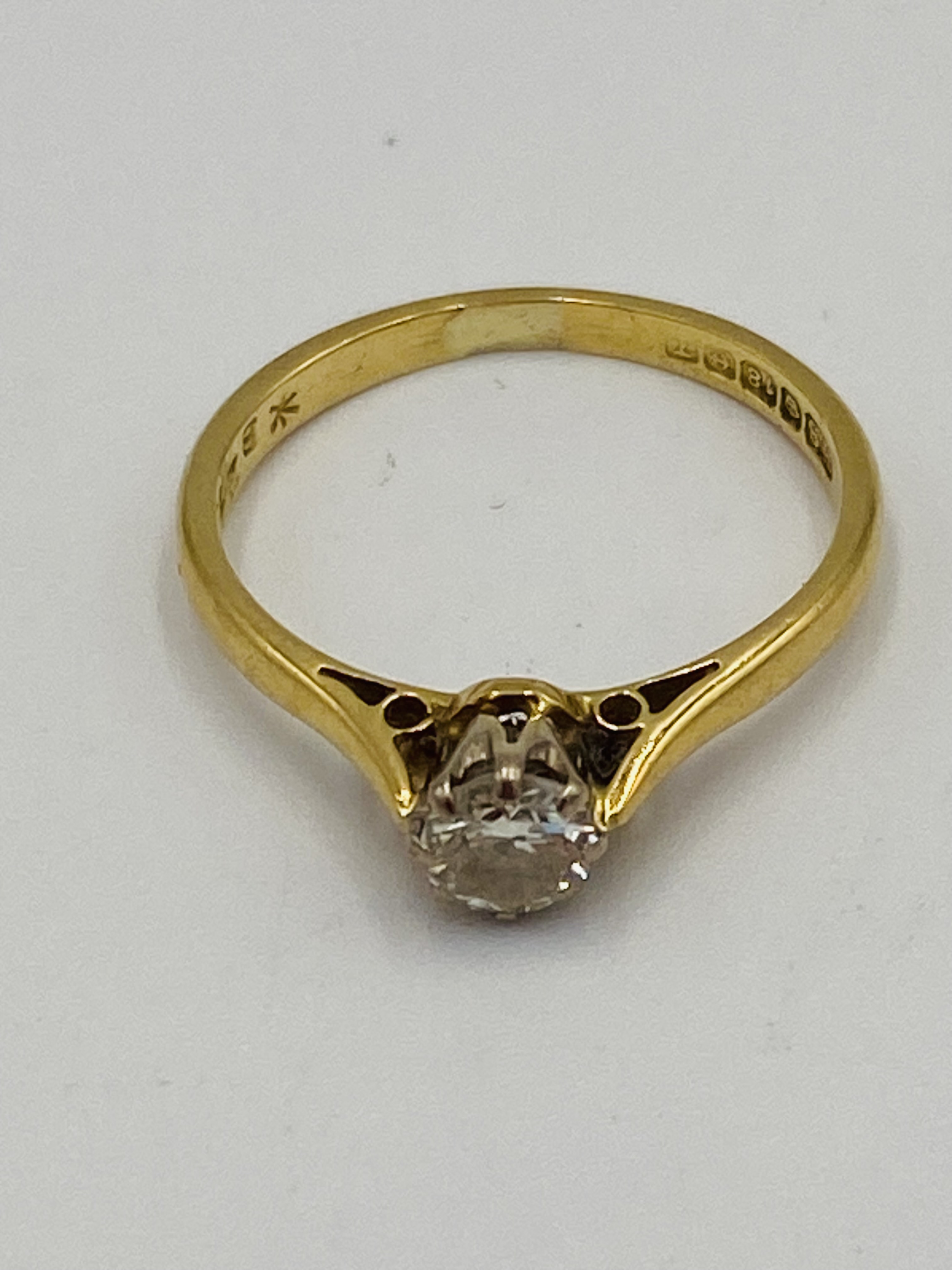 18ct gold solitaire ring - Bild 2 aus 6