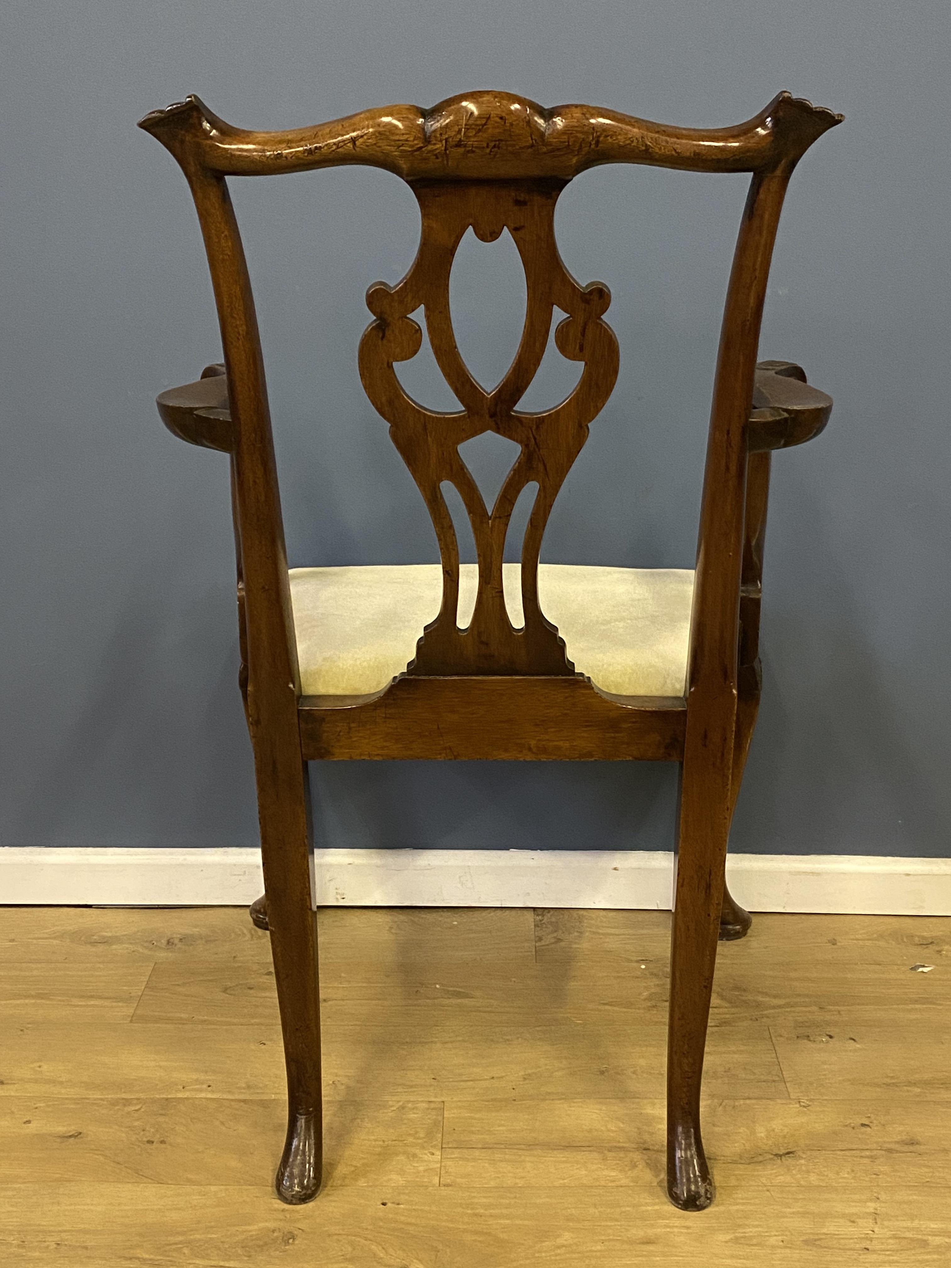 Set of ten 1920's mahogany Chippendale style dining chairs - Image 8 of 13