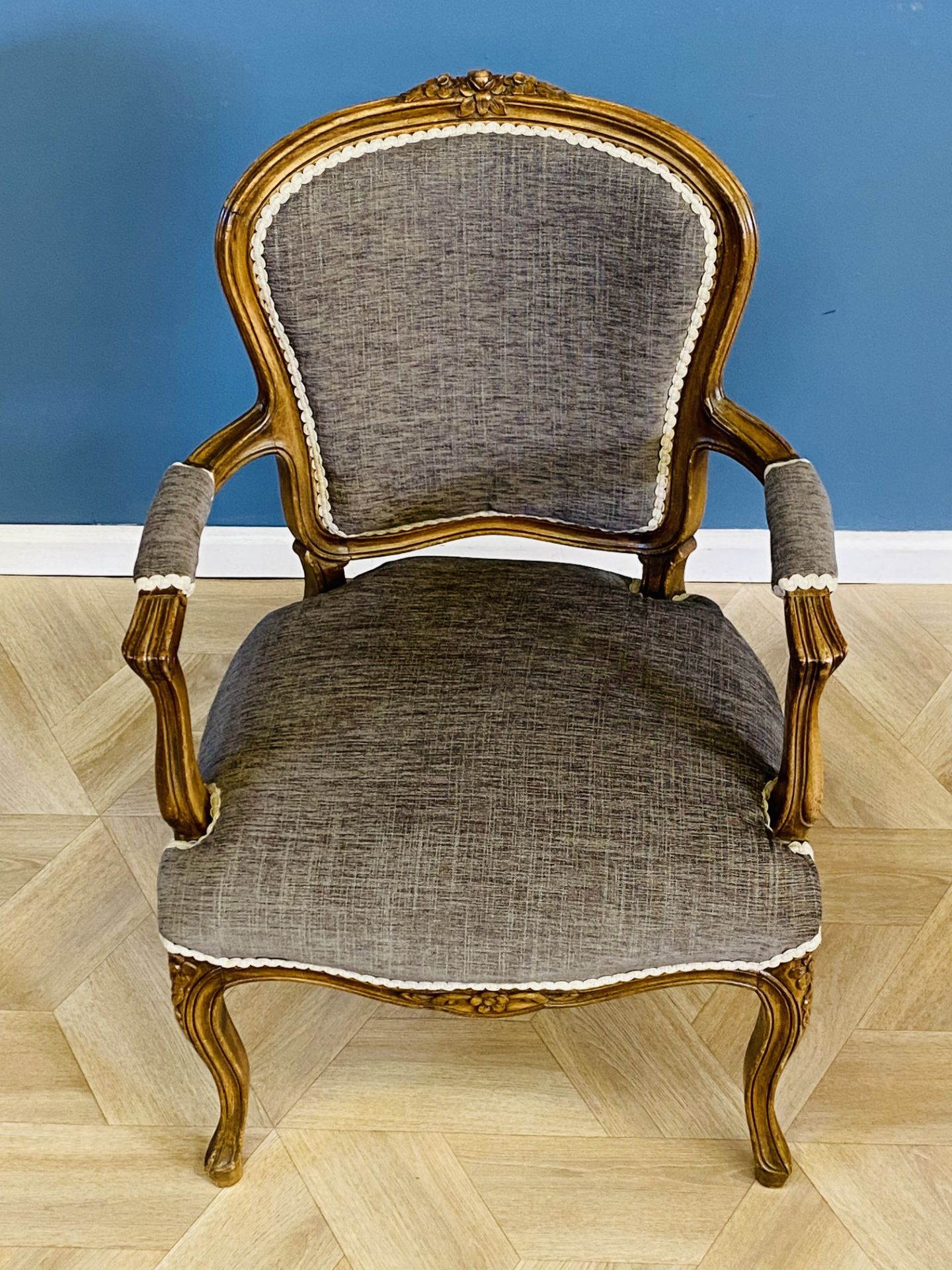 Pair of French style elbow chairs - Image 6 of 8