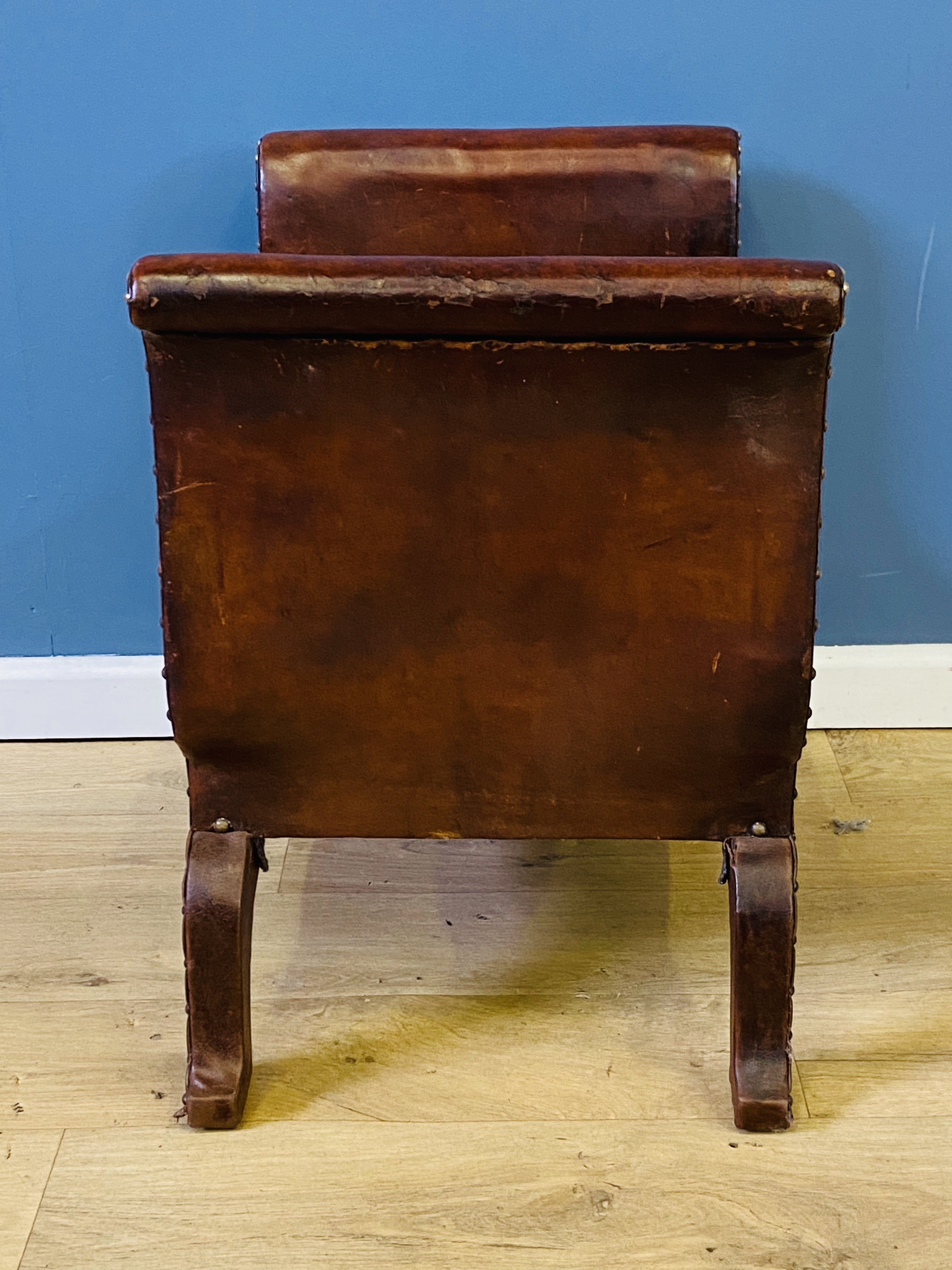 1920's leather upholstered stool - Bild 7 aus 7