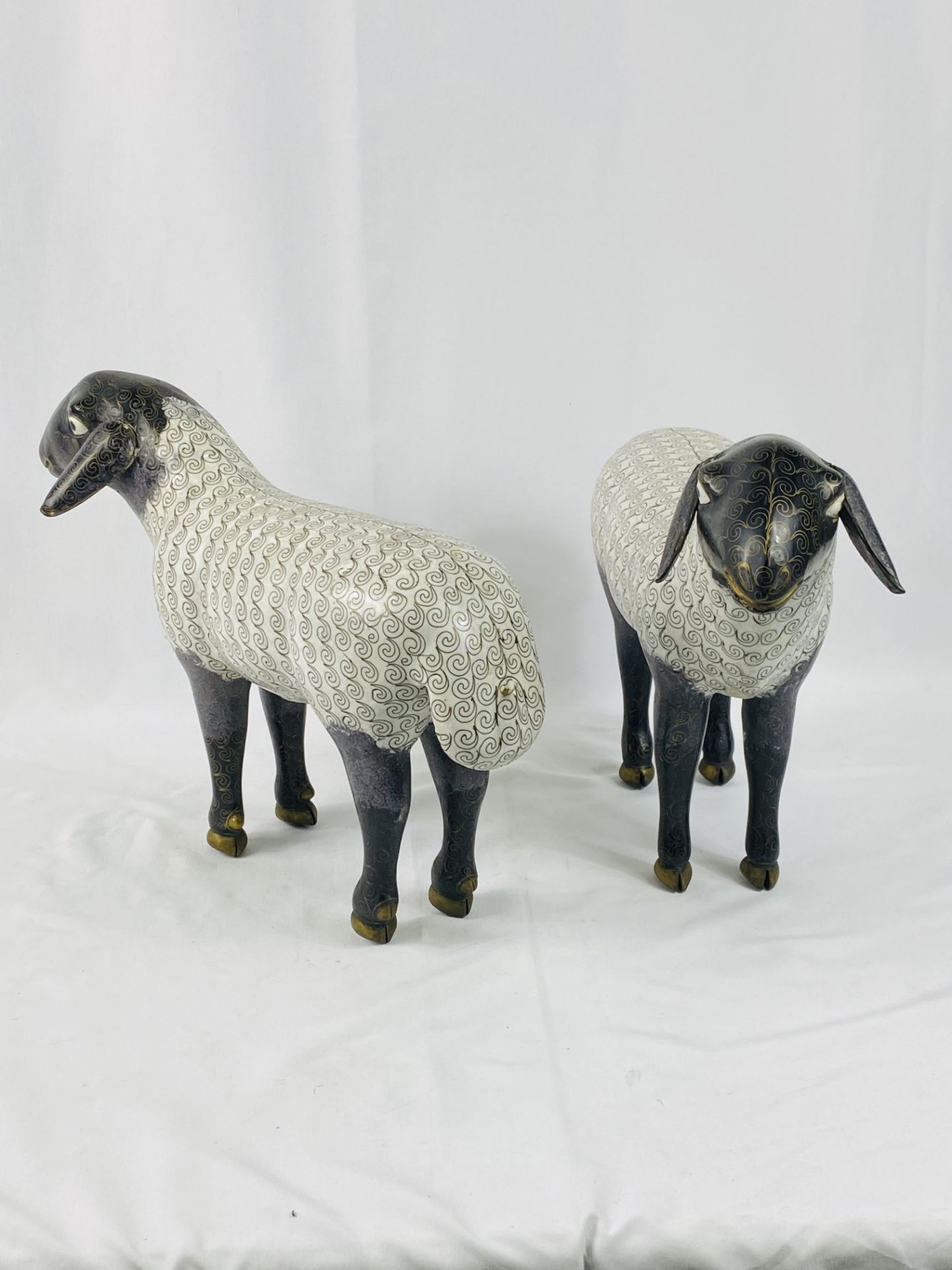 Two cloisonne sheep - Image 7 of 9