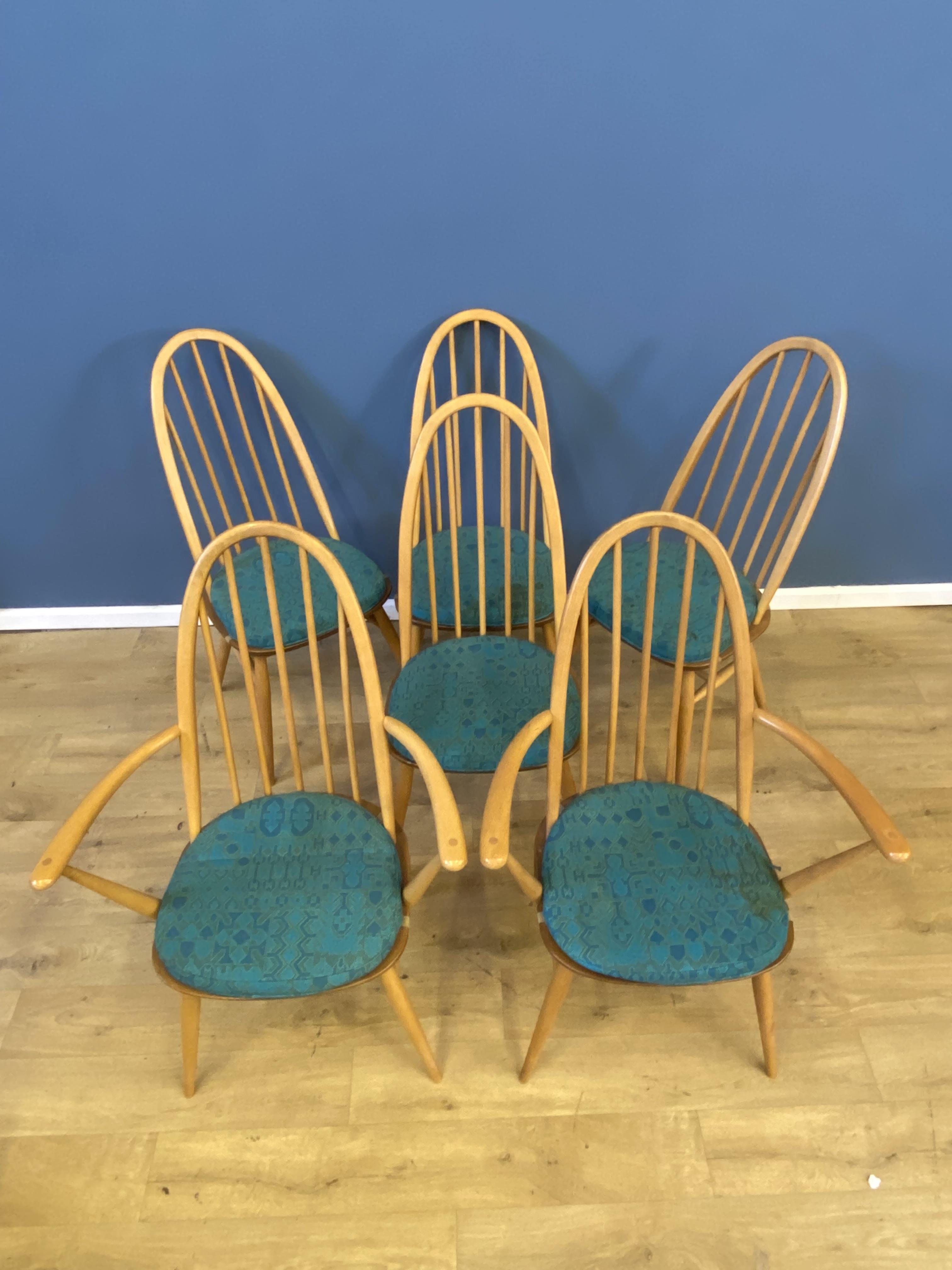 Set of six Ercol dining chairs - Image 2 of 9