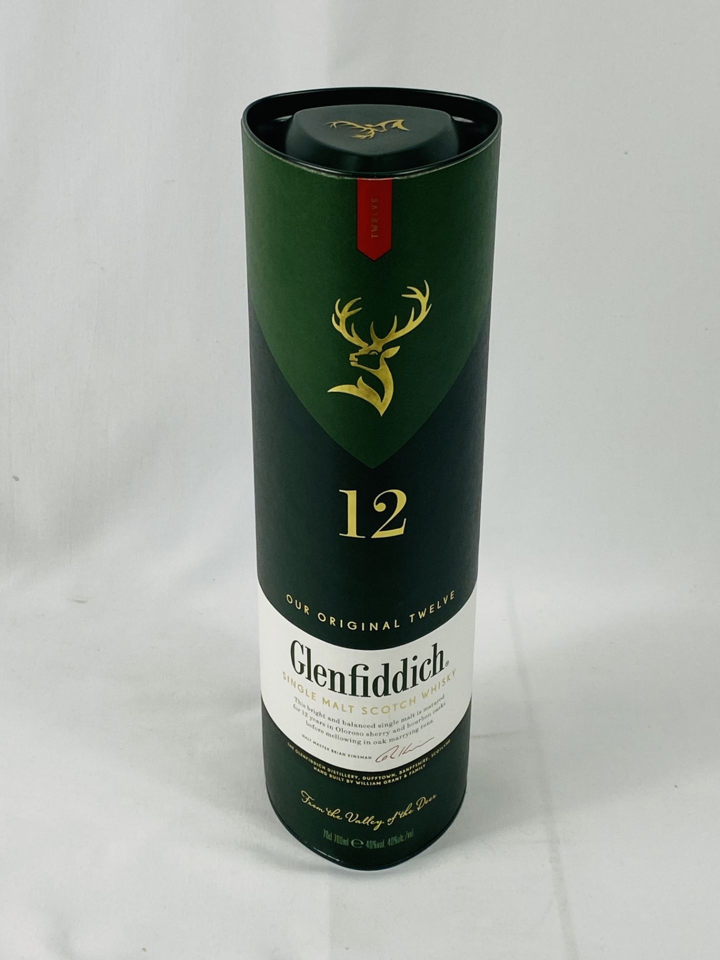 70cl bottle of Glenfiddich single malt Scotch whisky in presentation box