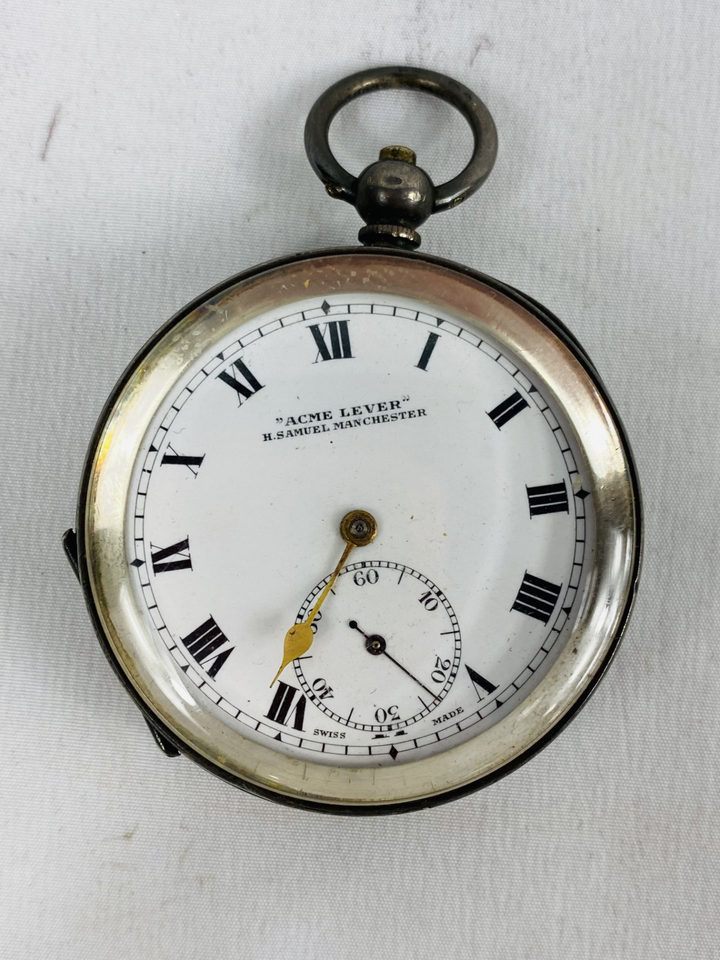 Three silver cased pocket watches, together with another - Bild 4 aus 9