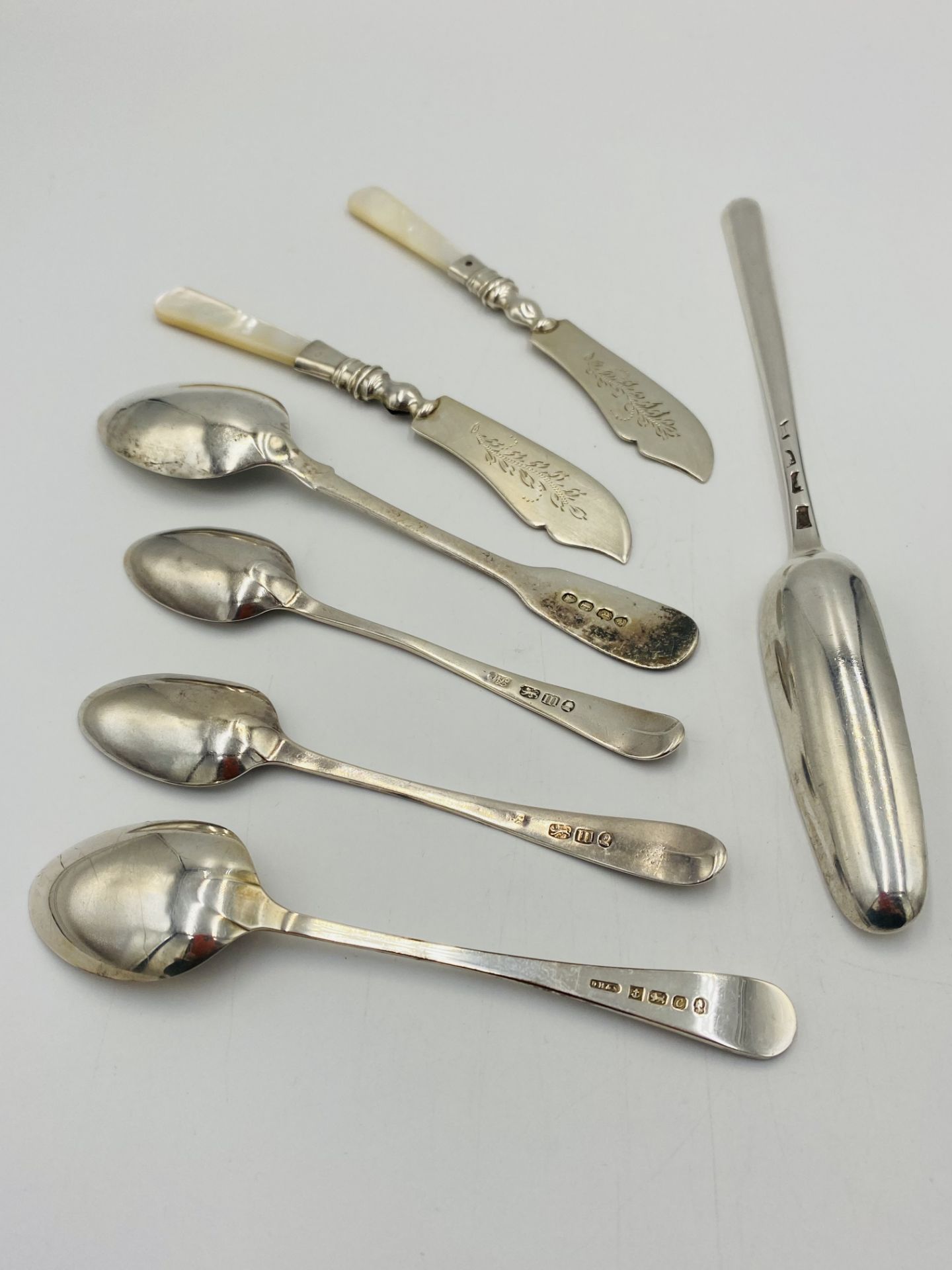Boxed set of silver spoons and other silver flatware - Image 5 of 5
