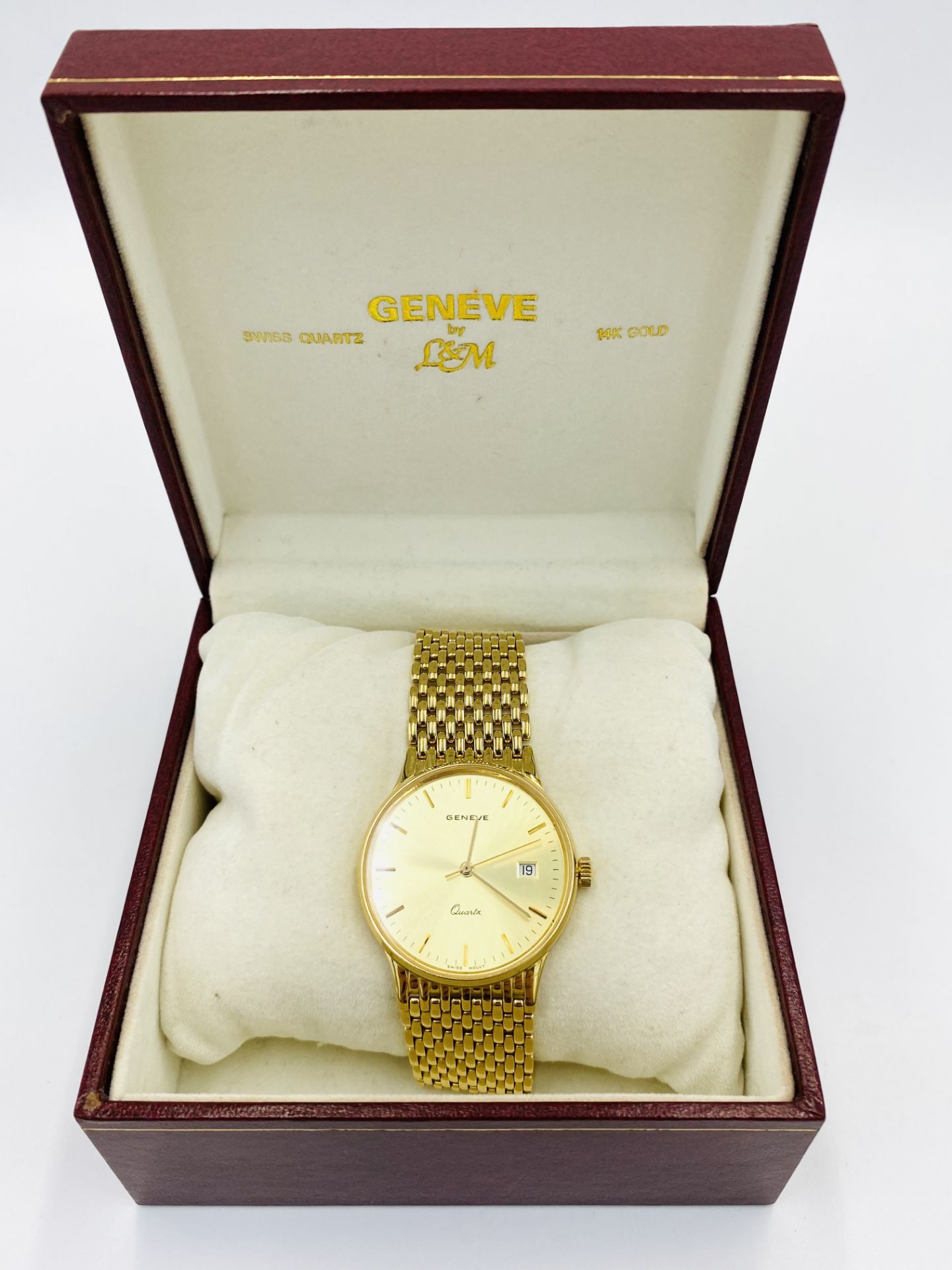18ct gold gents Geneve quartz wristwatch - Image 4 of 6