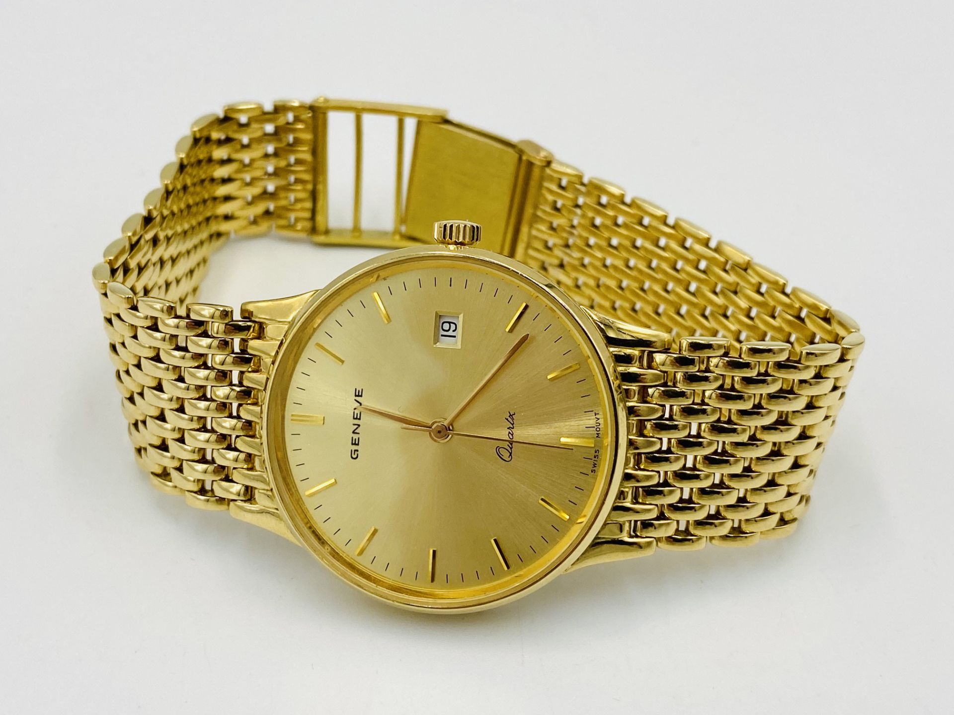 18ct gold gents Geneve quartz wristwatch - Bild 5 aus 6