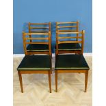 Set of four mid century teak dining chairs