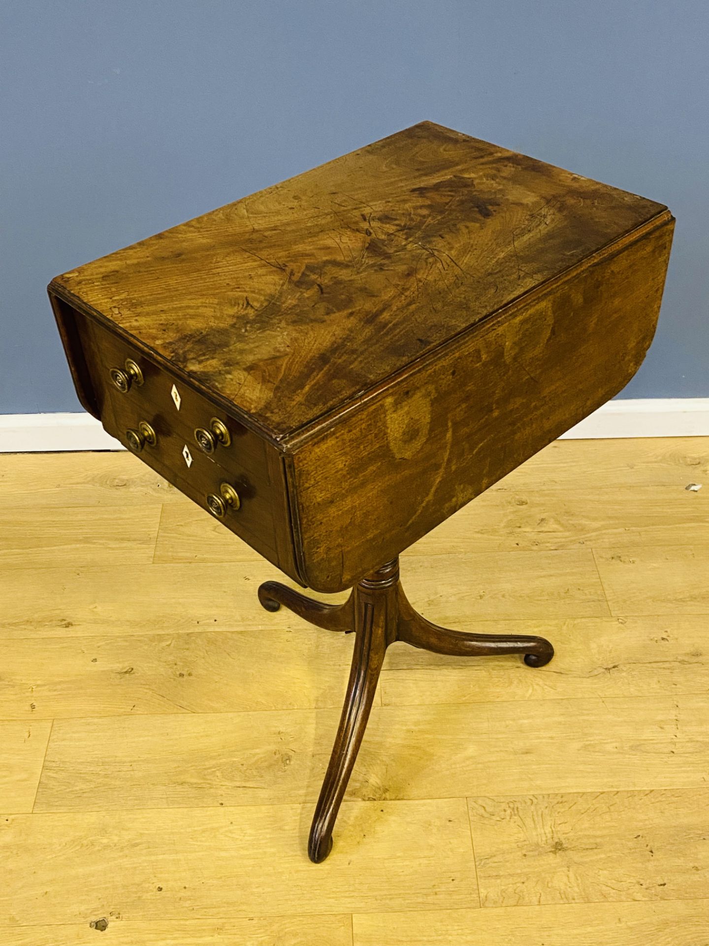 19th century mahogany work table - Image 6 of 8