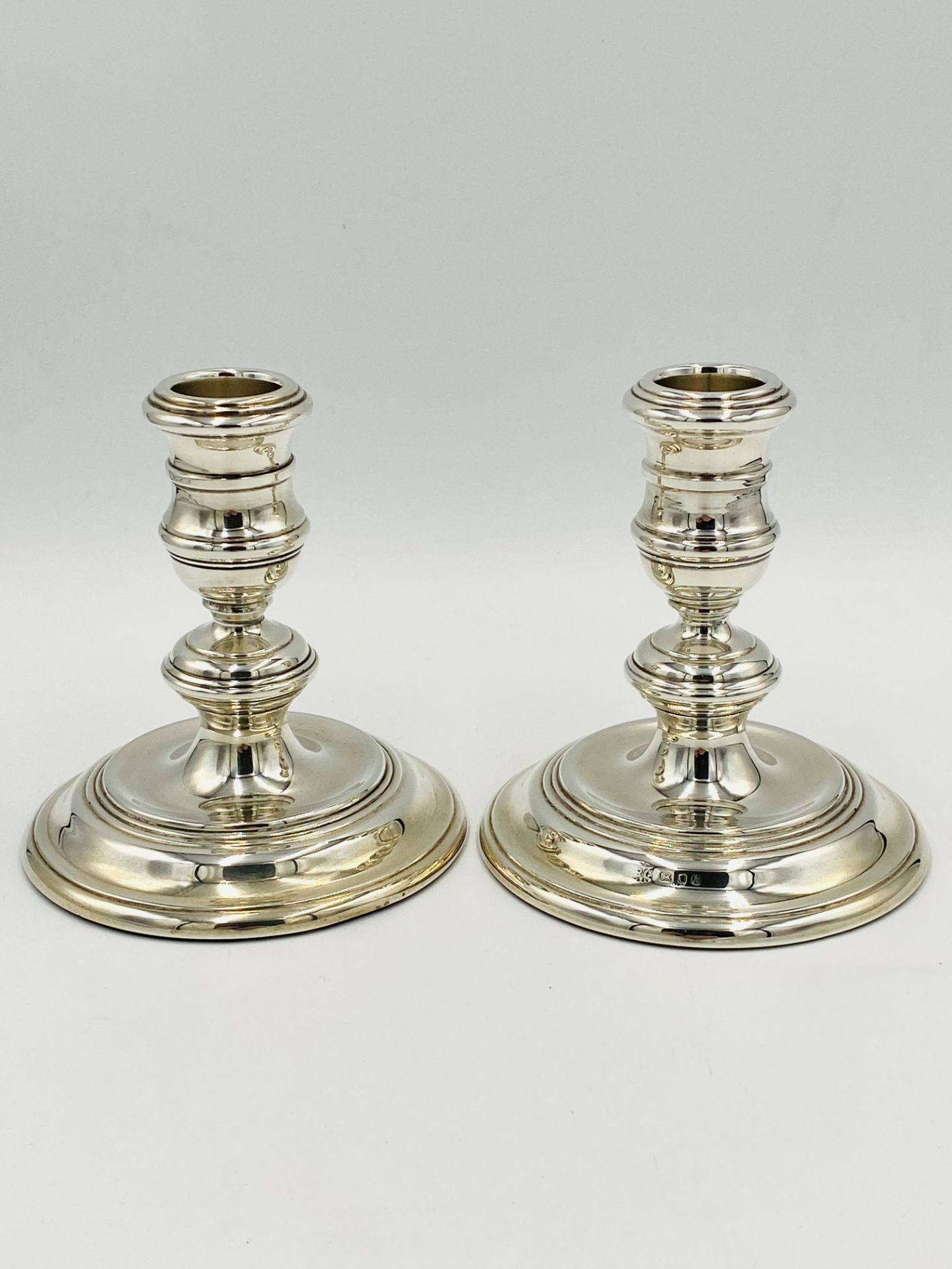 Pair of weighted silver candlesticks - Image 2 of 4