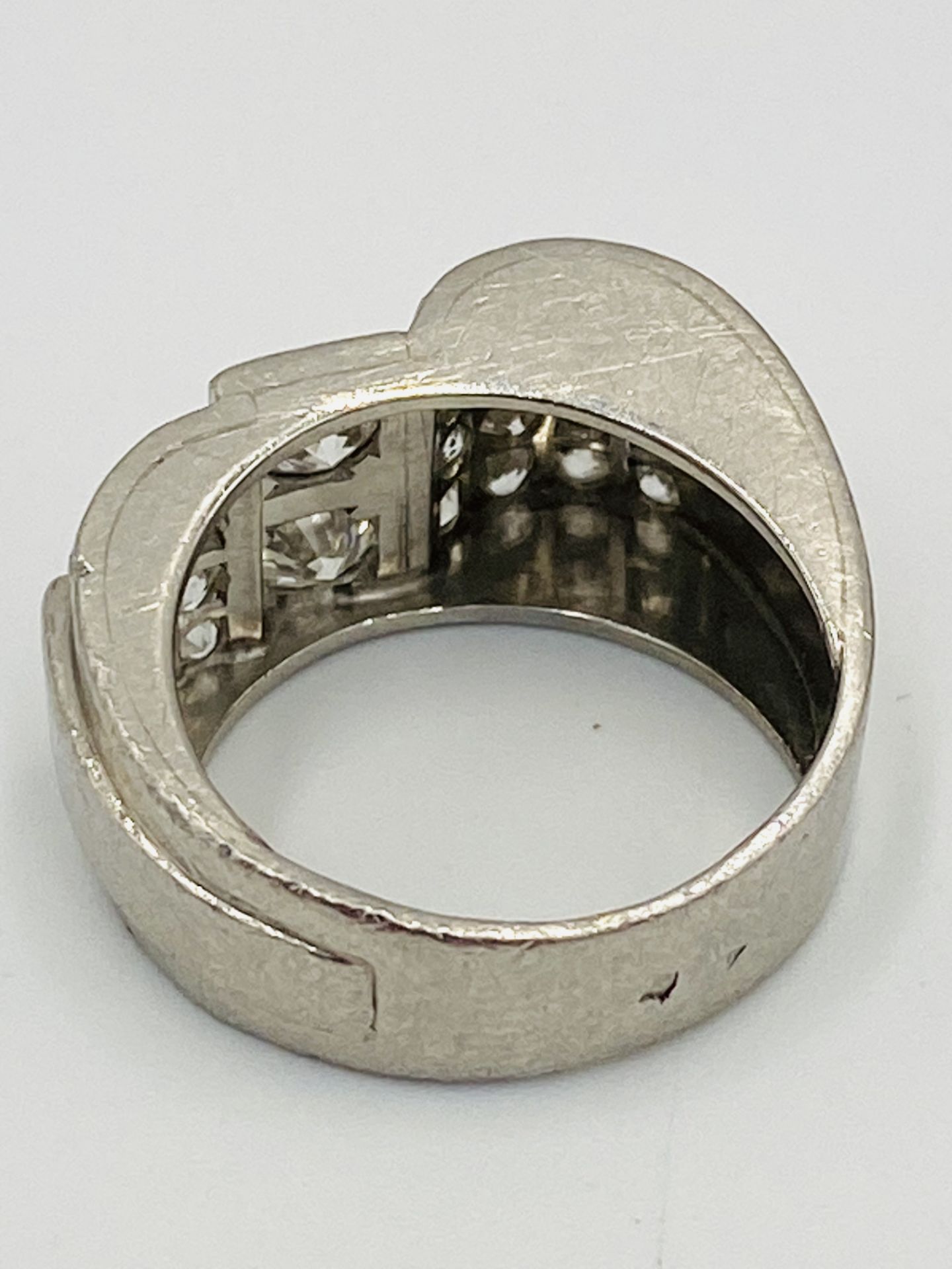 Platinum and diamond French marked ring - Bild 4 aus 4