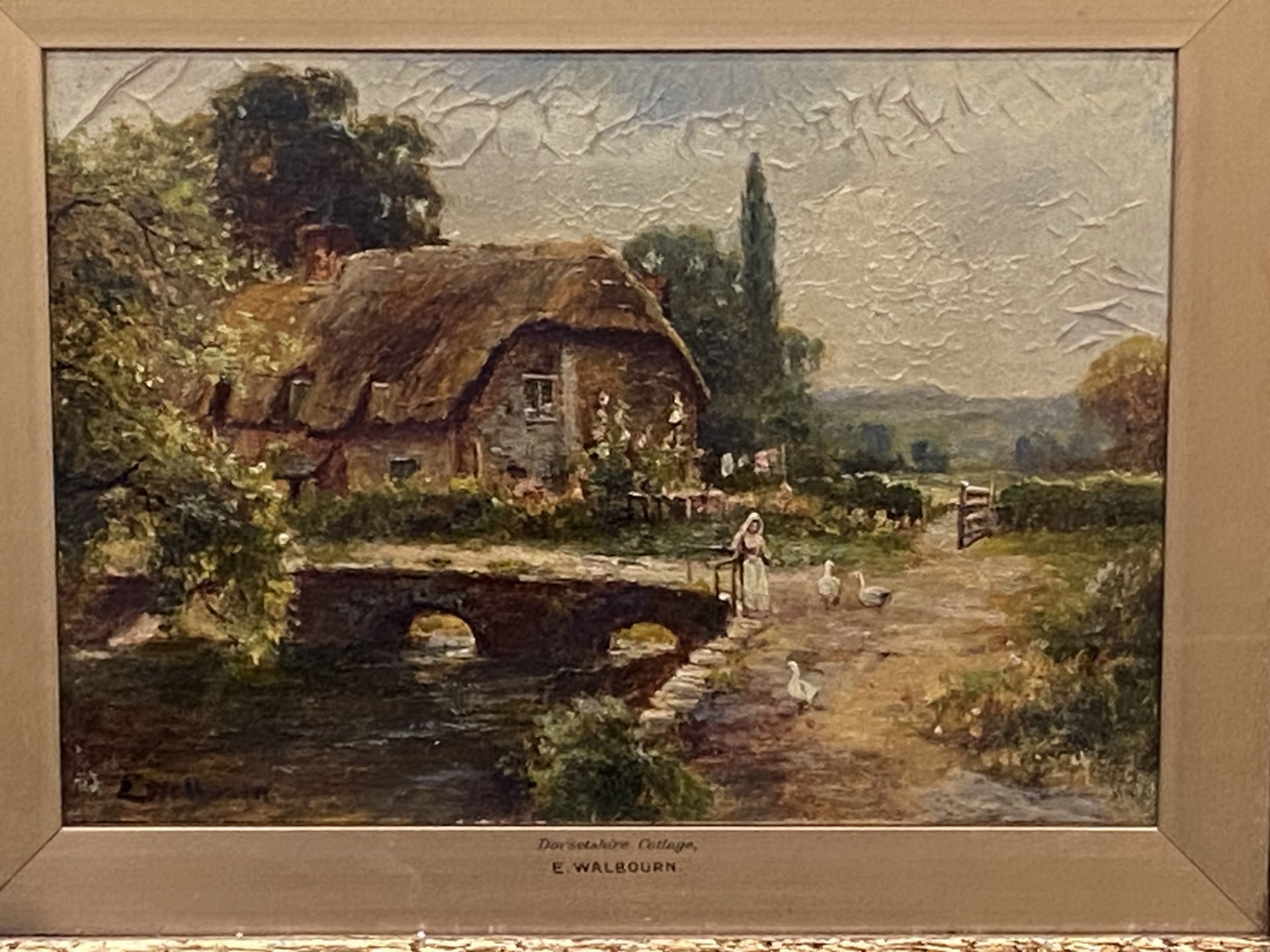 Framed oil on board of a Dorsetshire cottage - Bild 2 aus 4