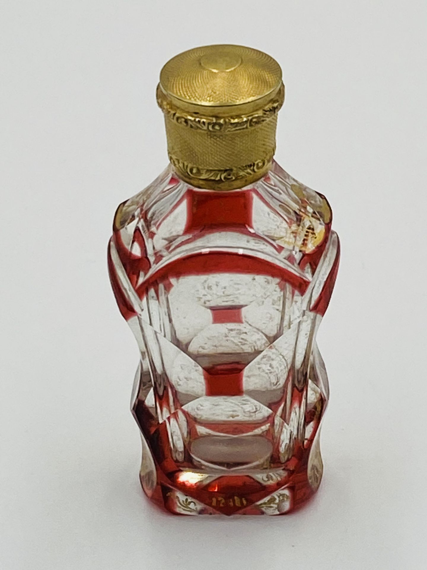 Three scent bottles with silver tops. - Image 3 of 5