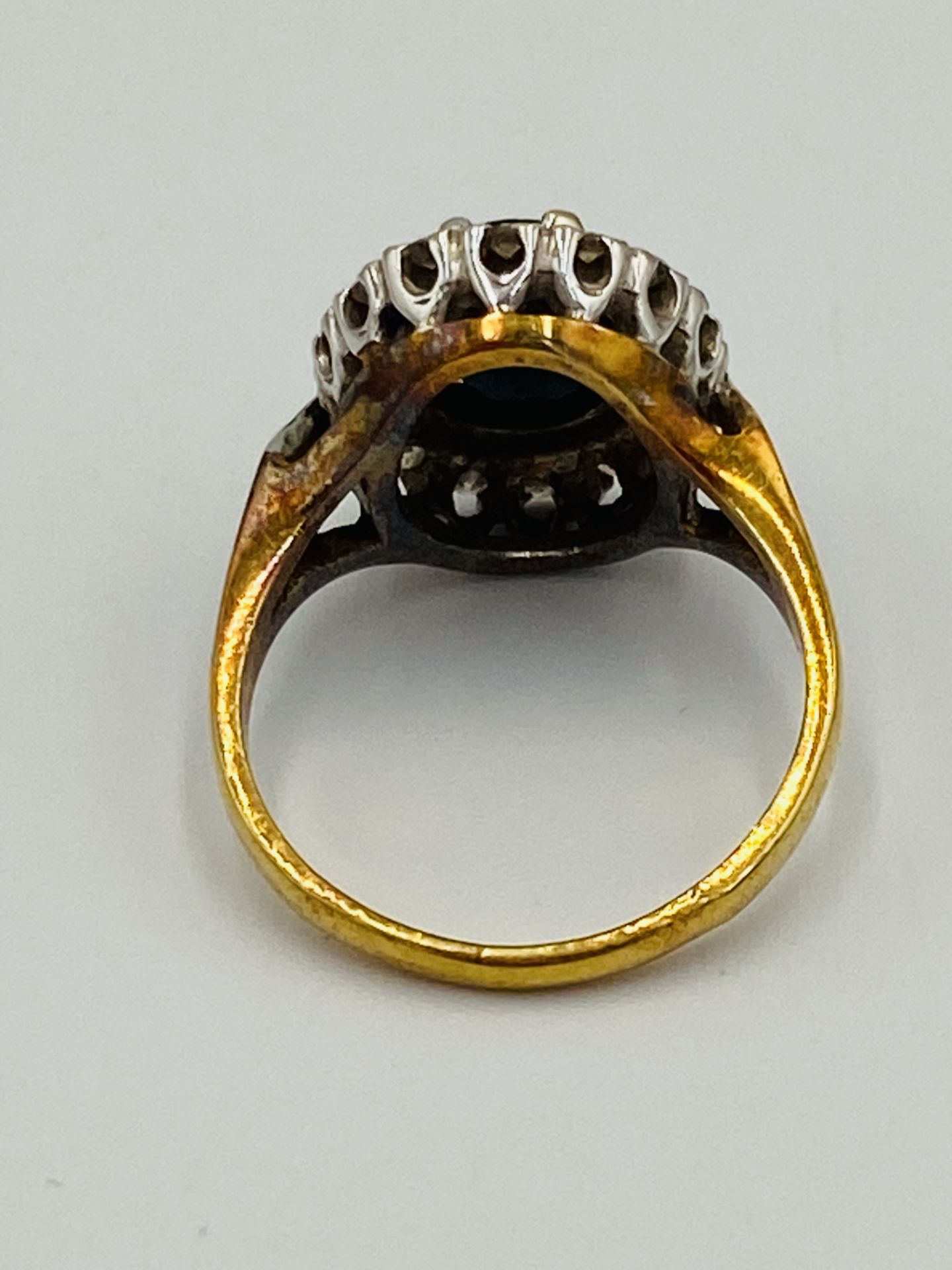 18ct gold, sapphire and diamond ring - Bild 5 aus 5
