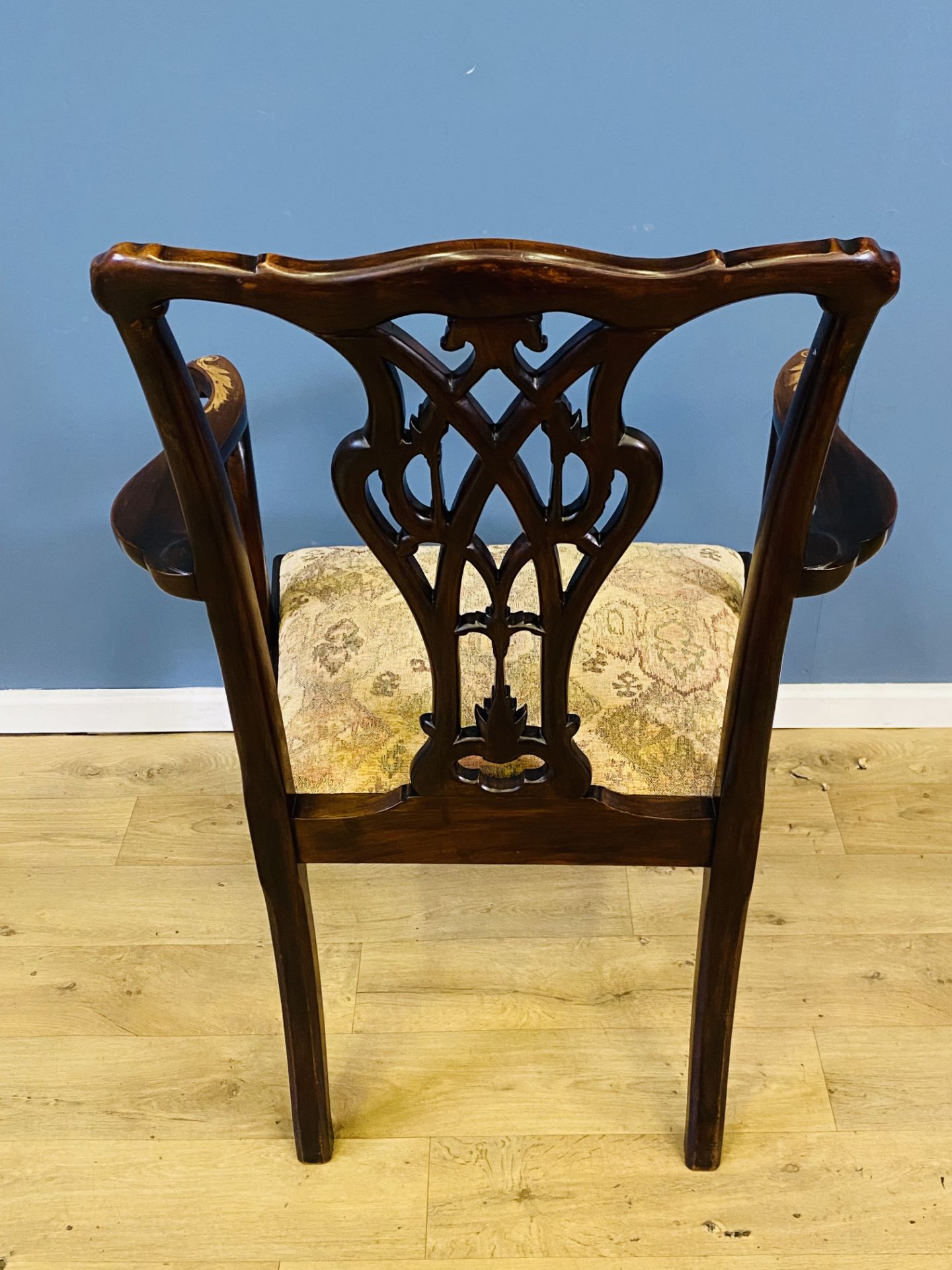 1920's mahogany Chippendale style open armchair - Image 5 of 7