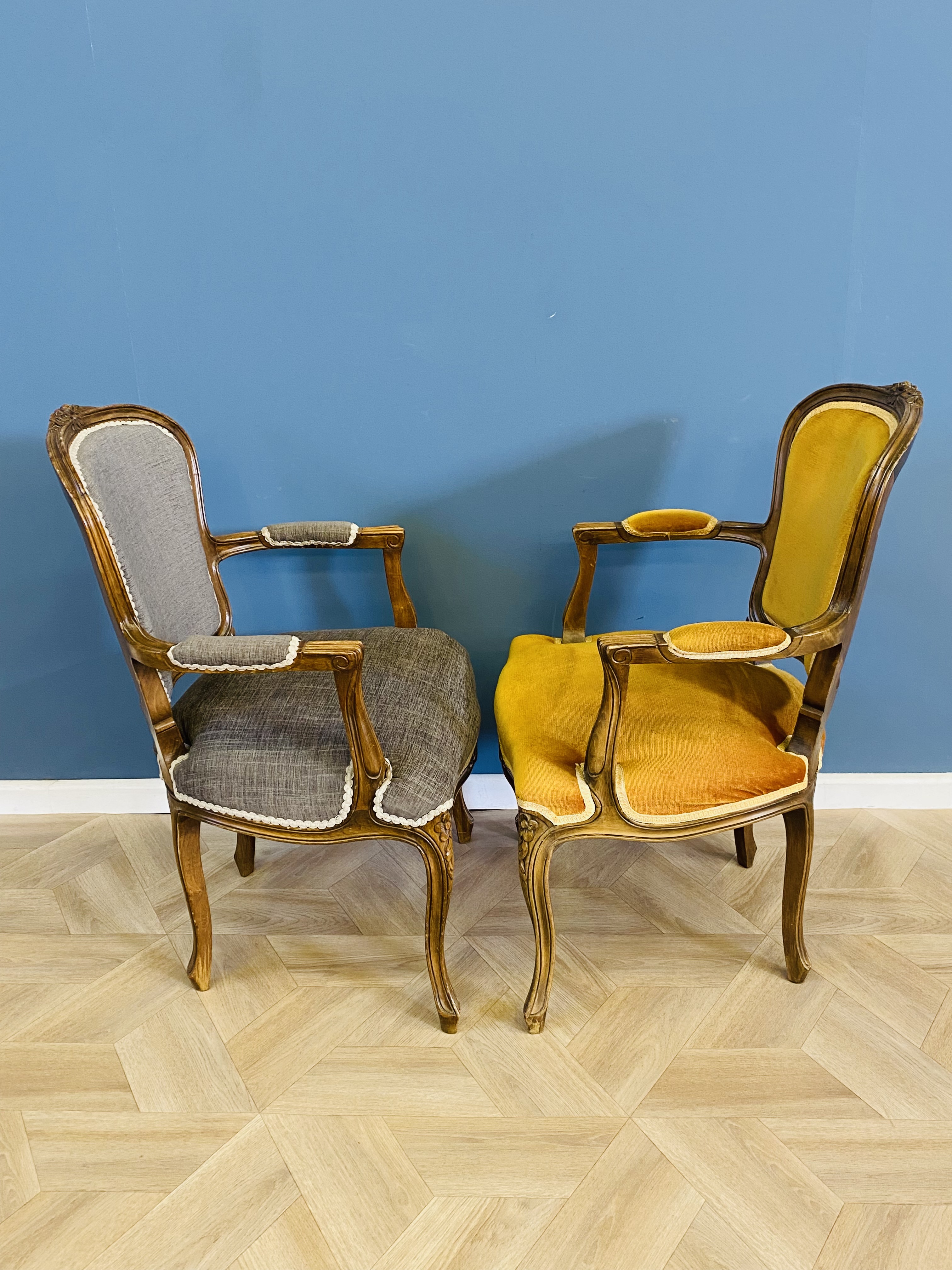 Pair of French style elbow chairs - Image 3 of 8