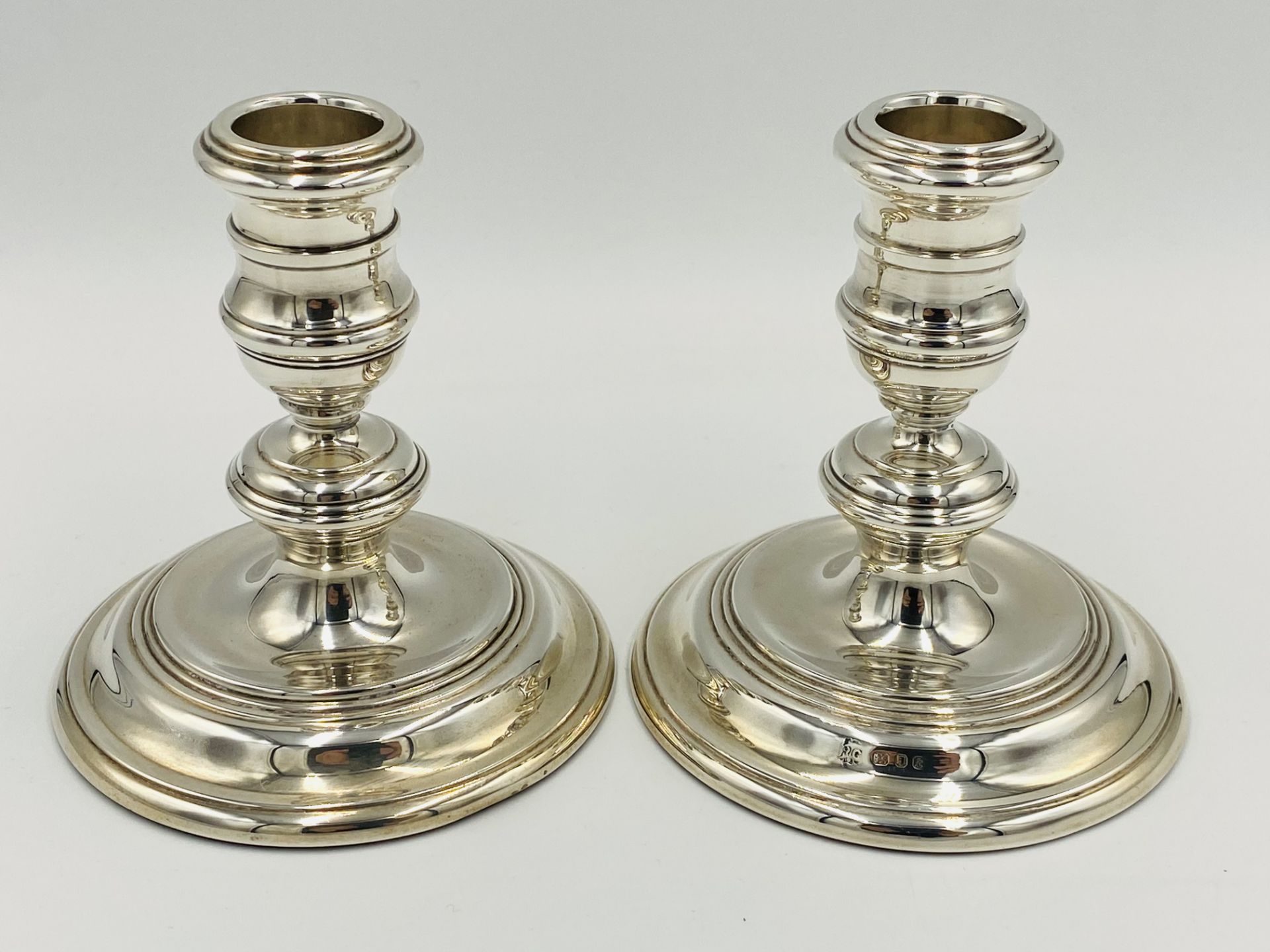 Pair of weighted silver candlesticks - Image 3 of 4