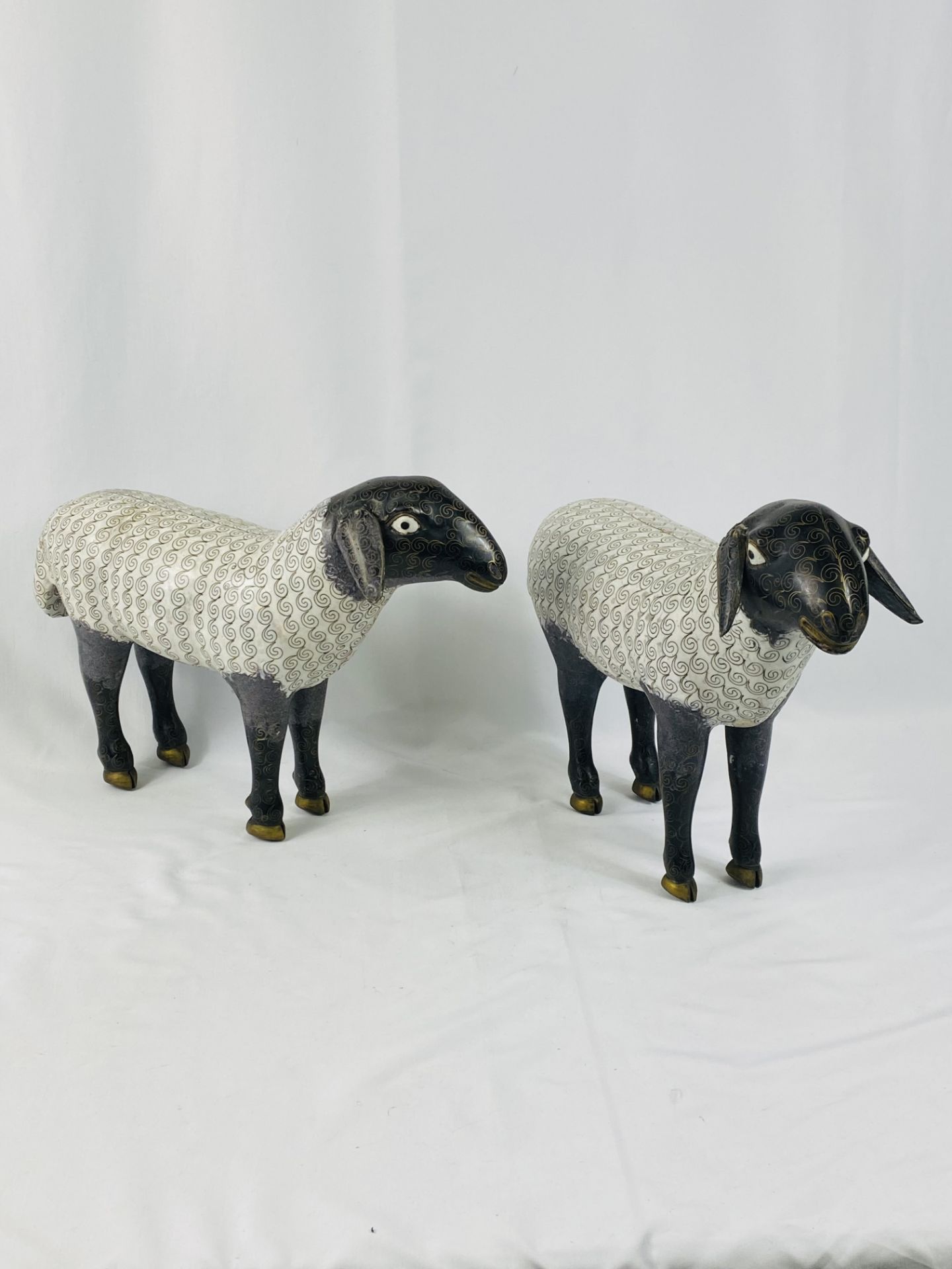 Two cloisonne sheep - Image 2 of 9