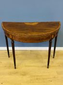 Georgian mahogany demi lune card table