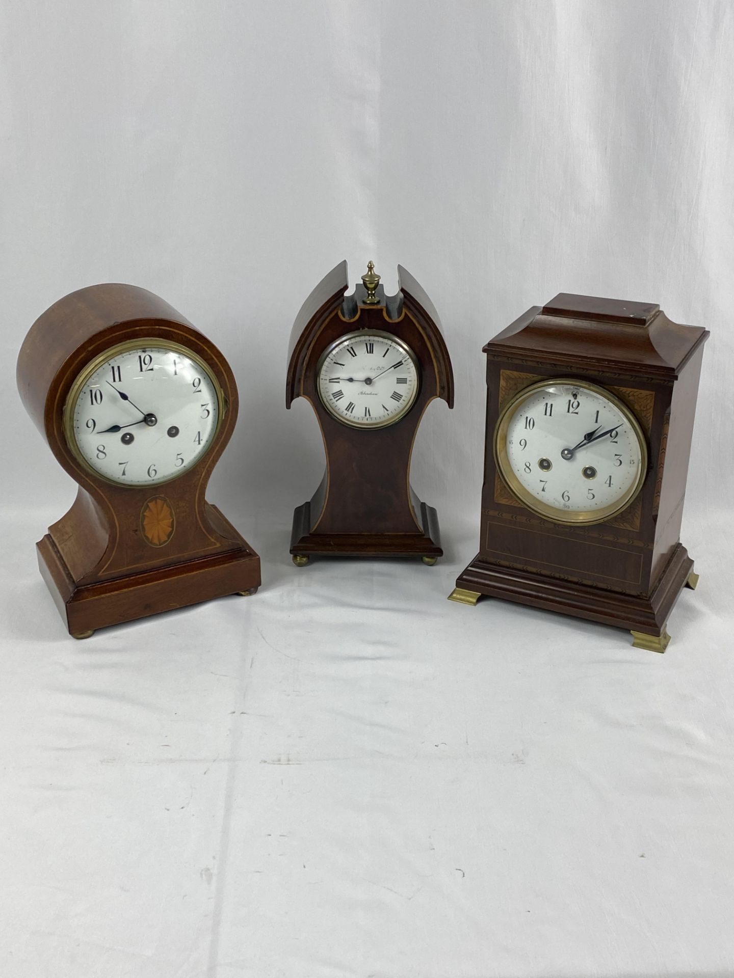 Three mahogany mantel clocks - Image 2 of 8