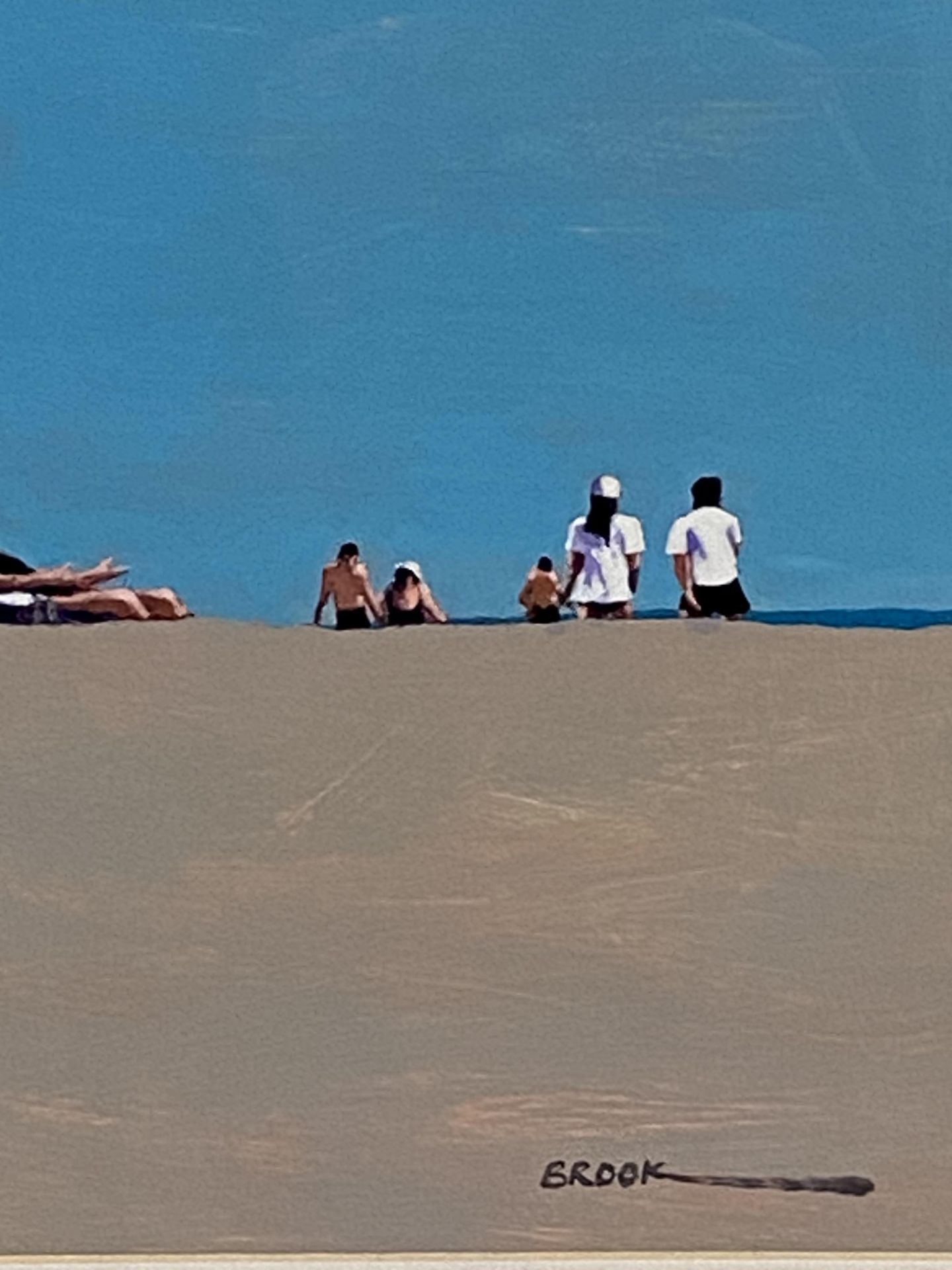 Oil on board of a beach scene, signed Brook - Bild 4 aus 4