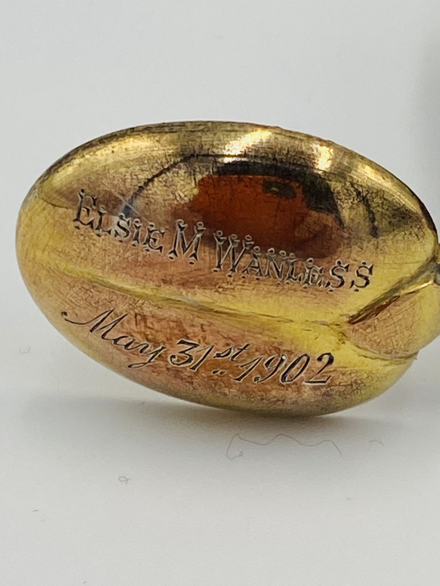 Silver gilt anointing spoon together with a boxed silver spoon and knife - Image 6 of 6