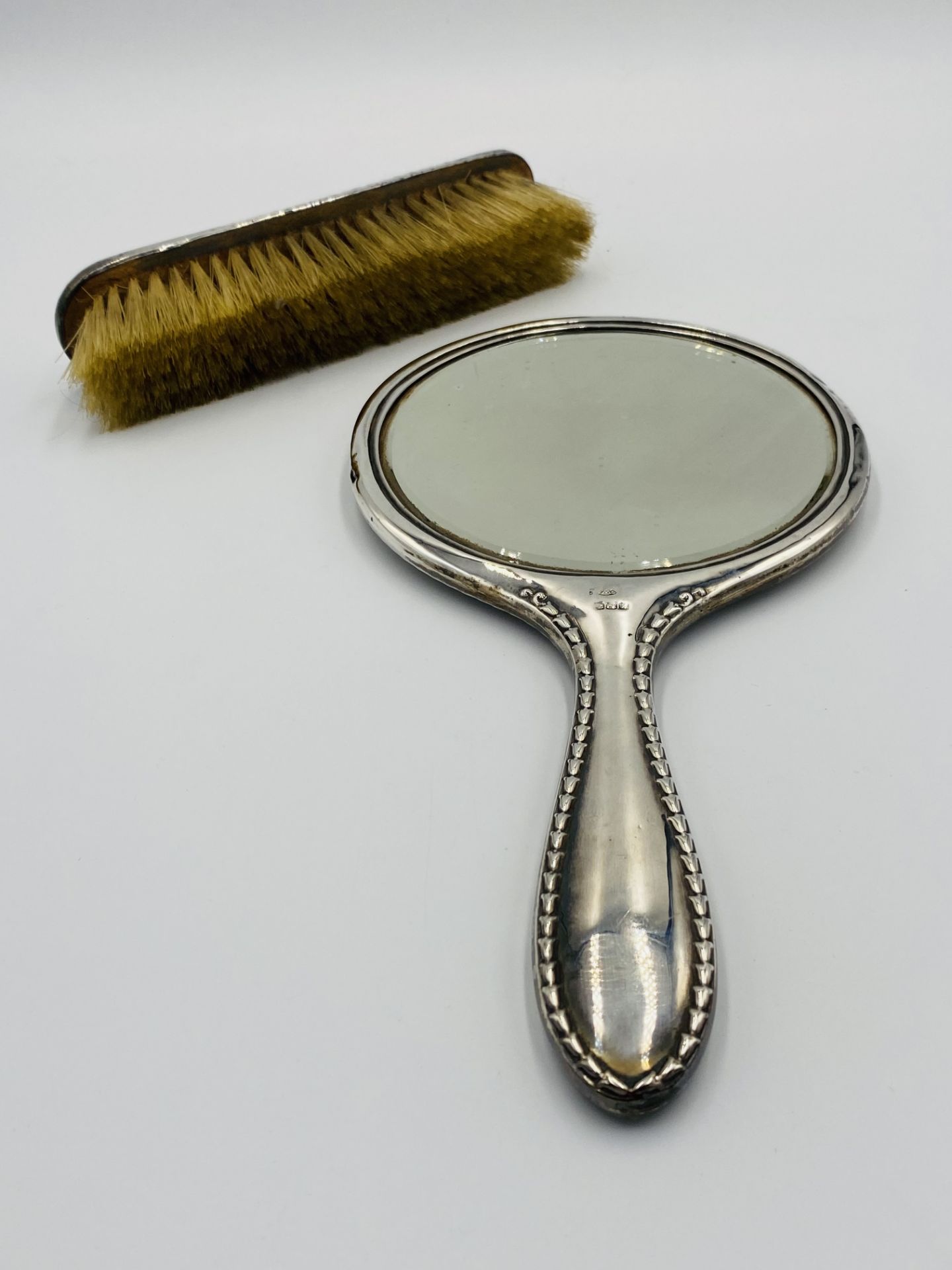 Silver backed dressing table mirror and brush - Image 6 of 6