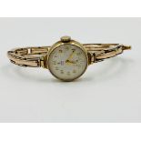 Tudor Royal ladies wrist watch in yellow metal case, on 9ct gold strap