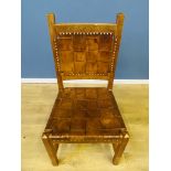 Leather strapwork side chair