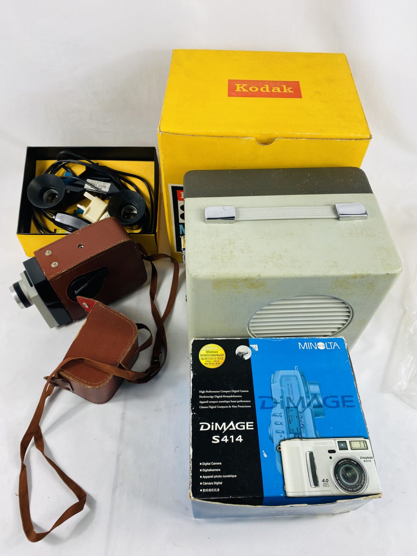 Quantity of photography and home projector equipment.