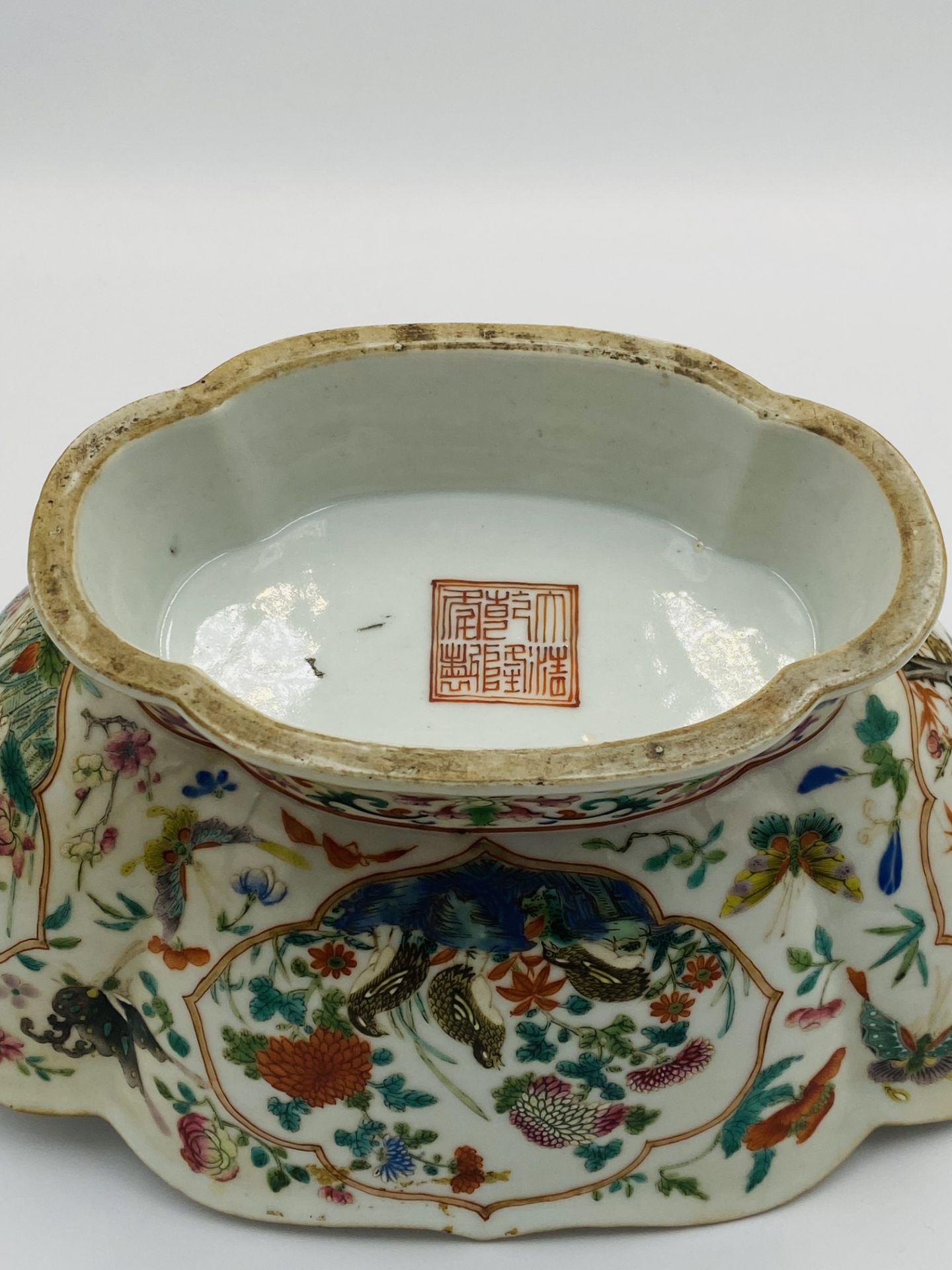 Chinese famille verte goldfish bowl - Bild 4 aus 7