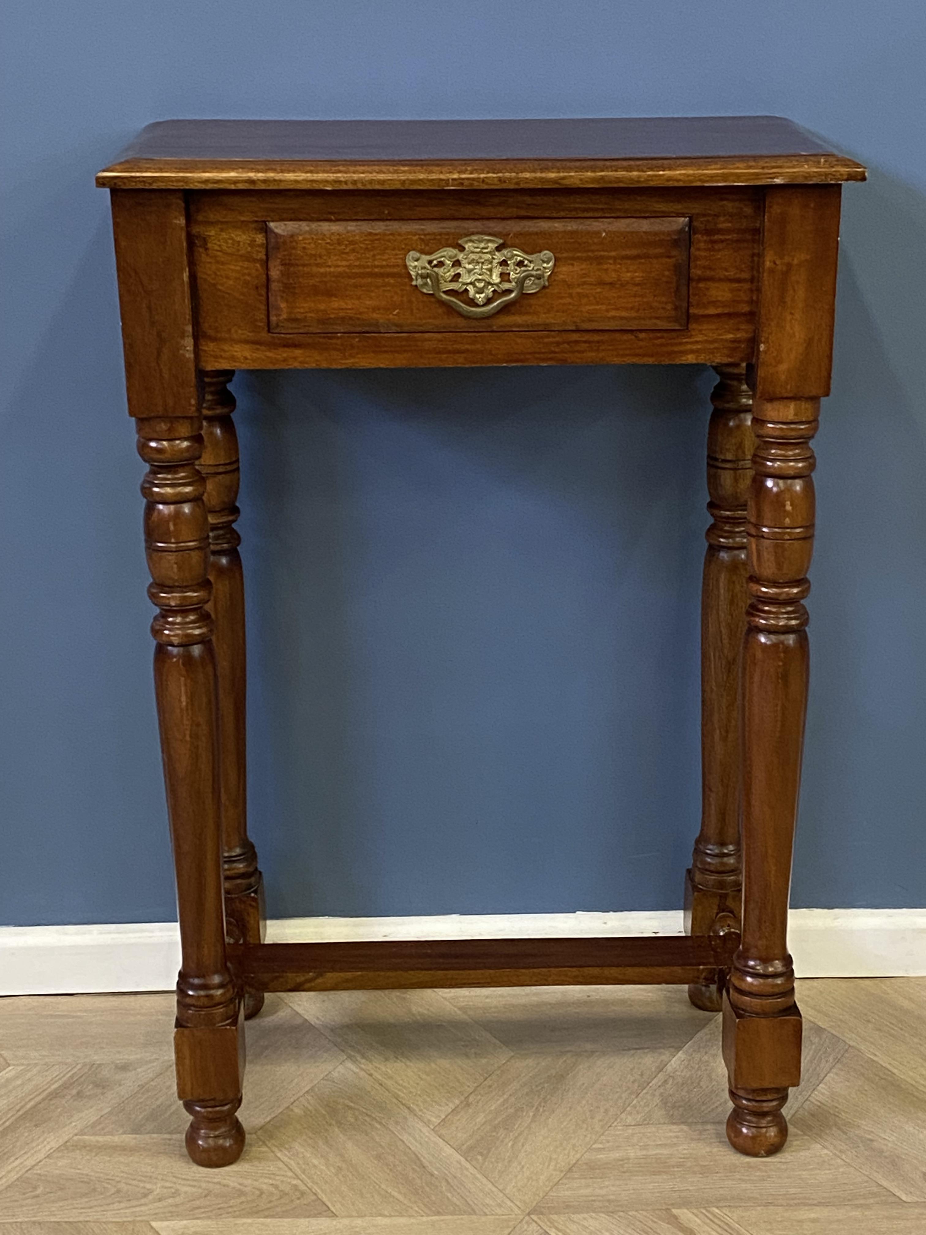 Tall mahogany side table