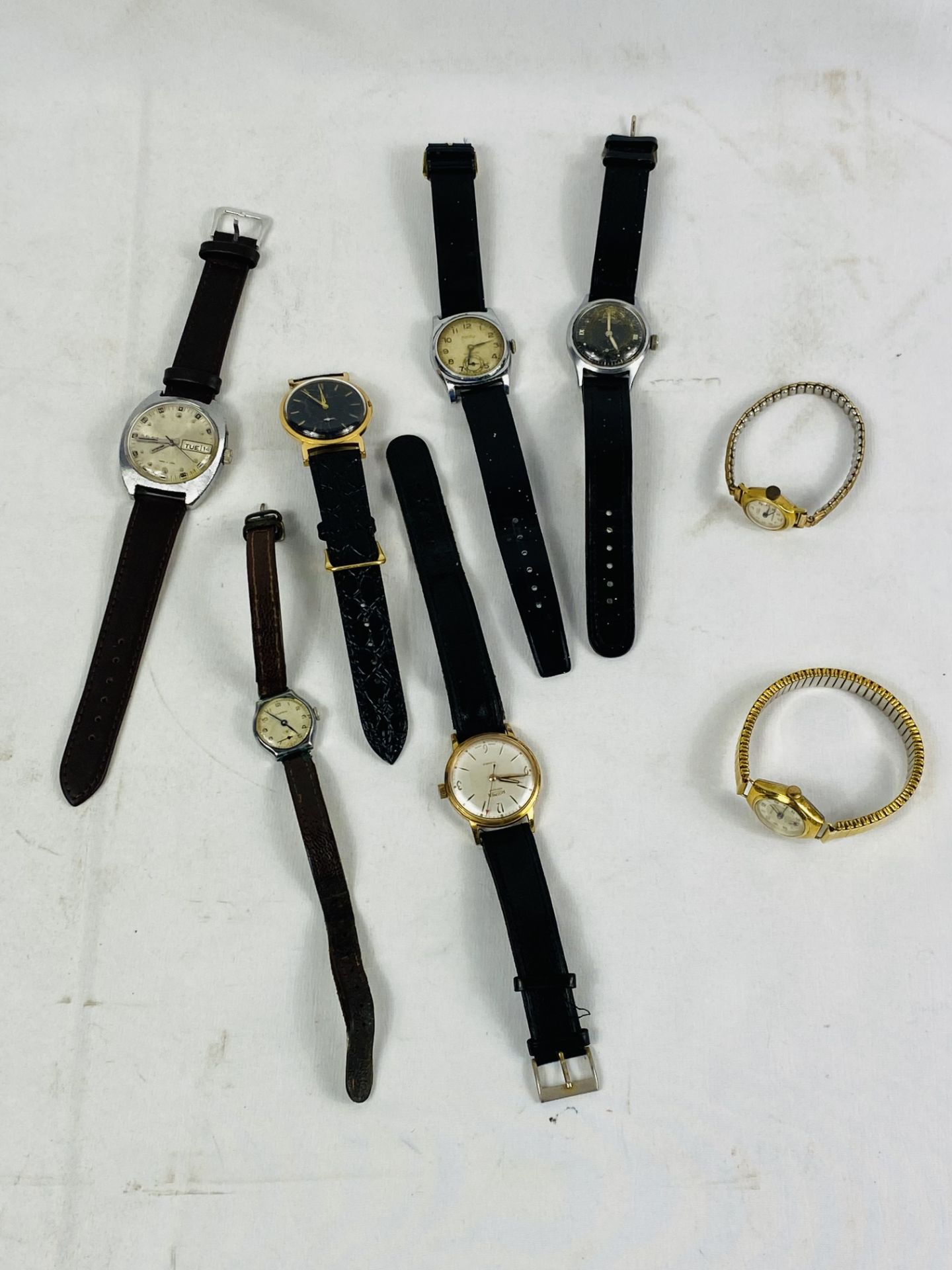 Eight mechanical wristwatches