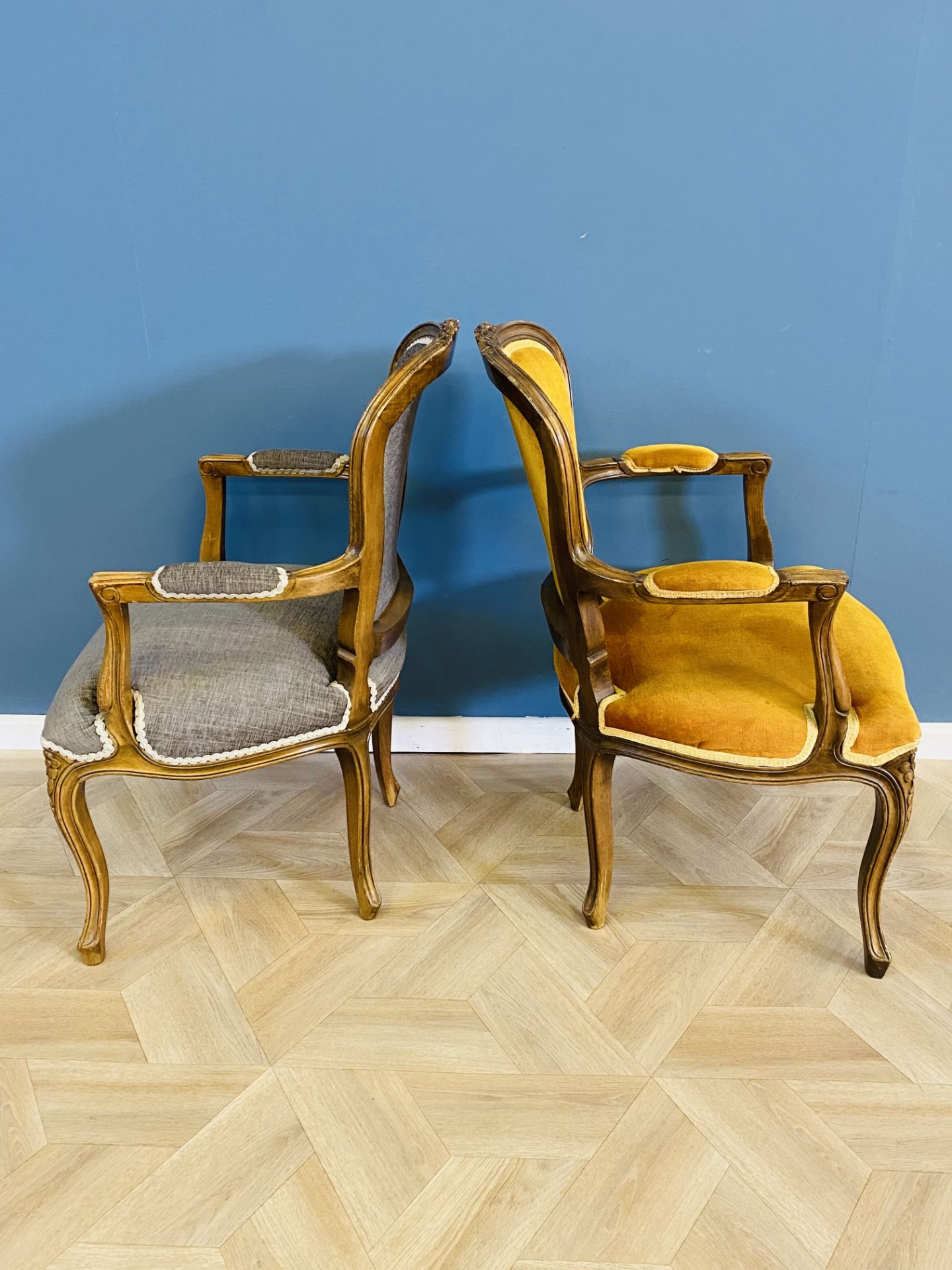 Pair of French style elbow chairs - Image 4 of 8