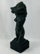 Costanzo Mongini (Italian, 1918-1981) Patinated bronze sculpture of a female nude