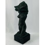 Costanzo Mongini (Italian, 1918-1981) Patinated bronze sculpture of a female nude