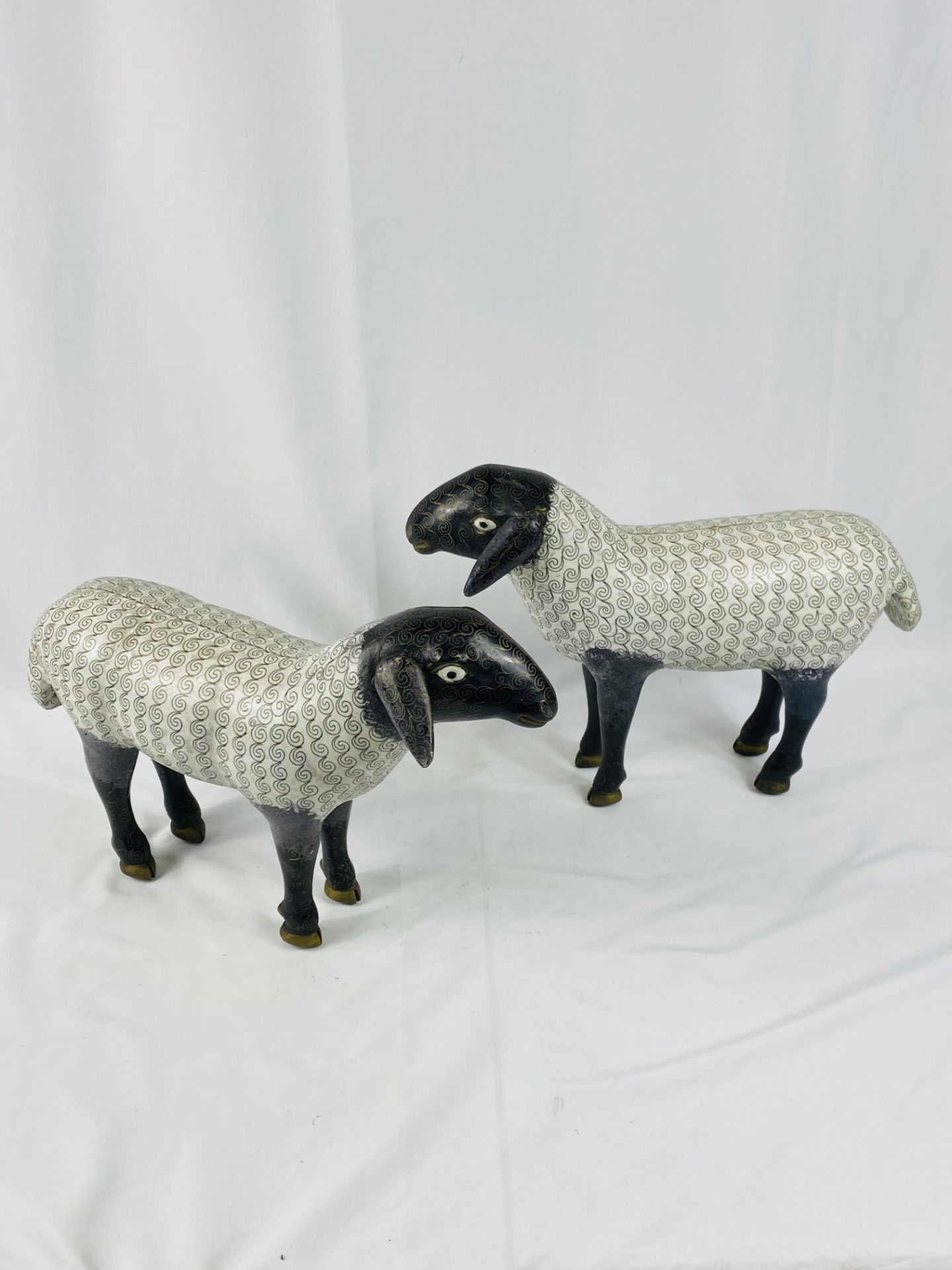 Two cloisonne sheep - Image 5 of 9