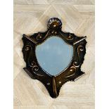 Arts and Crafts style copper framed mirror