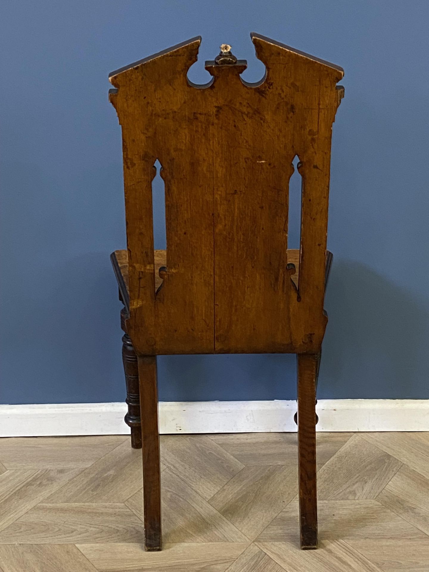 Edwardian oak hall chair - Image 6 of 7