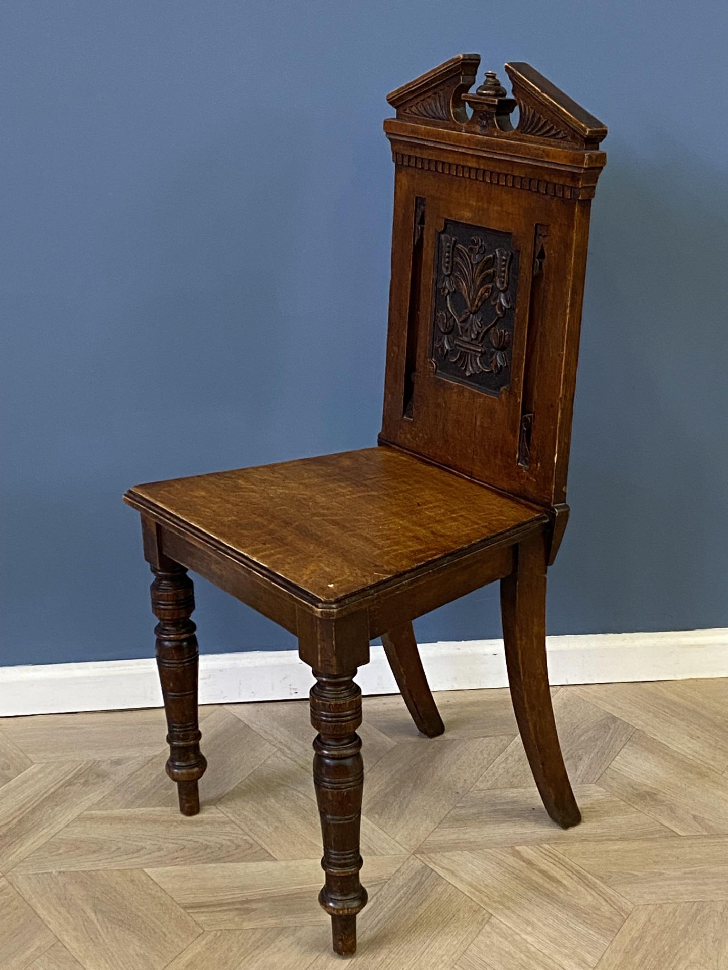 Edwardian oak hall chair - Image 5 of 7