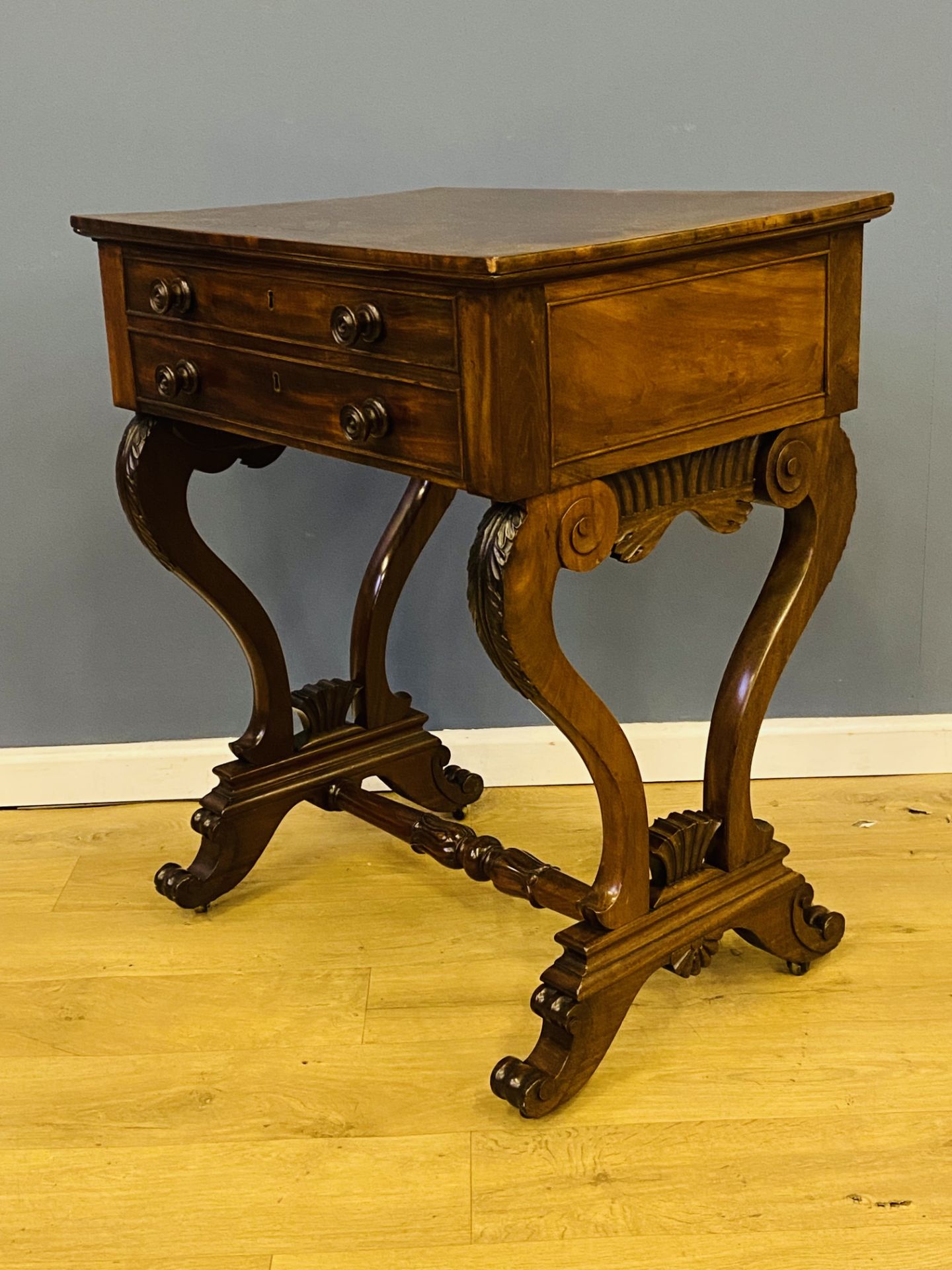 19th century two drawer work table - Image 2 of 6