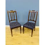 Pair of art nouveau walnut dining chairs