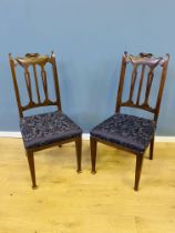 Pair of art nouveau walnut dining chairs
