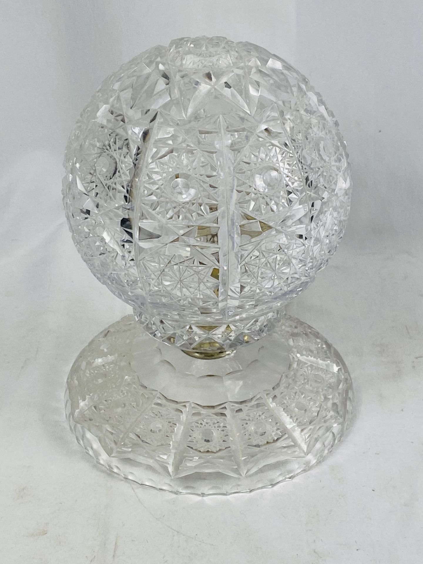 Cut glass table lamp