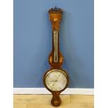 19th century wheel barometer and thermometer