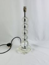 Contemporary glass and chrome table lamp